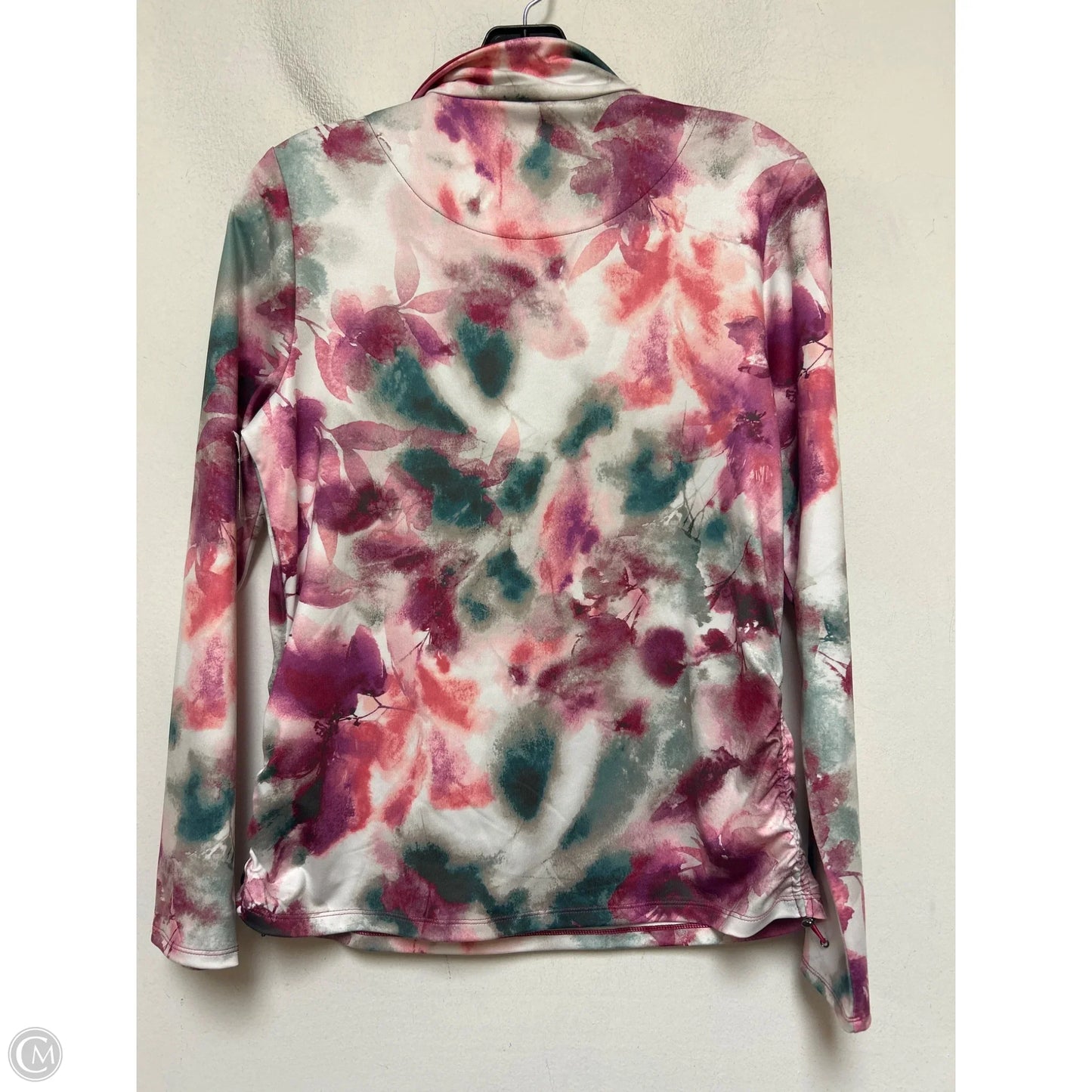 Athletic Jacket By Chicos In Green & Pink, Size: S