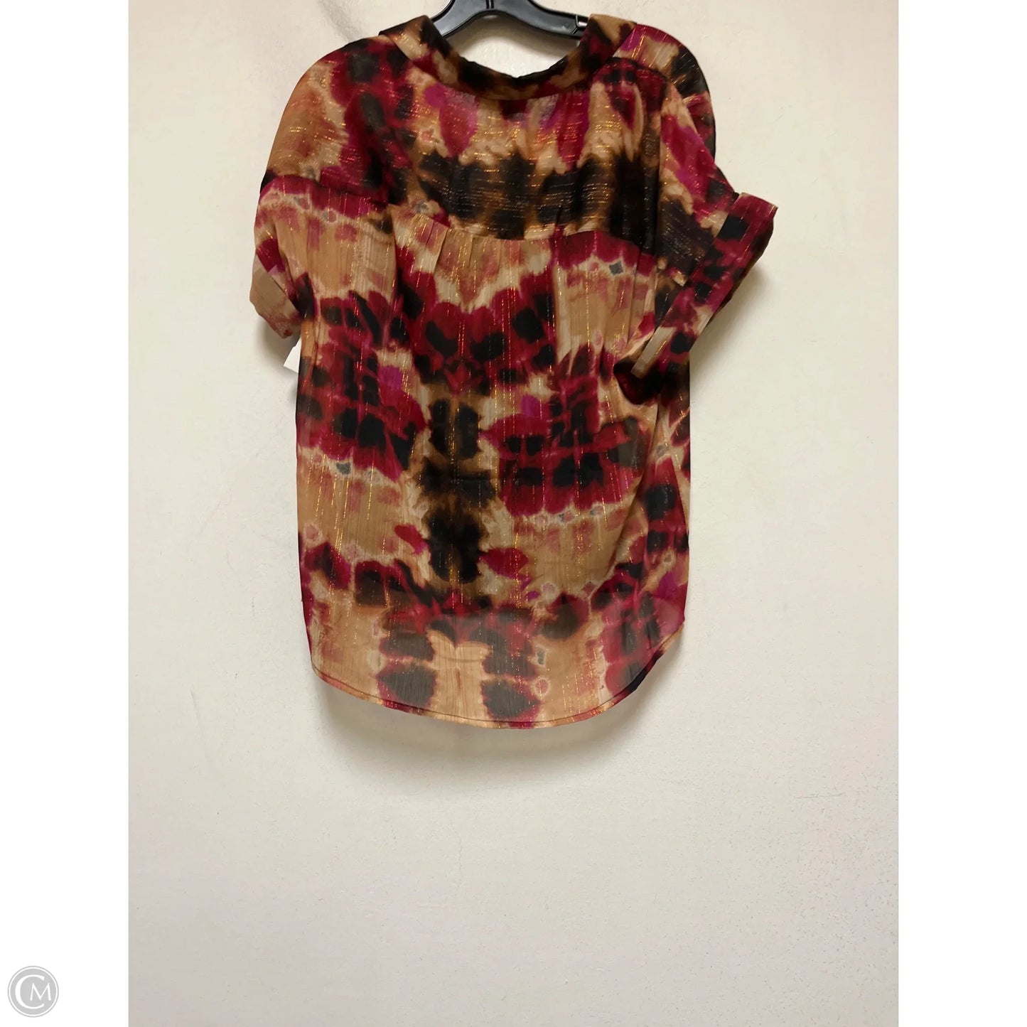 Top Short Sleeve By Dkny In Multi-colored, Size: S