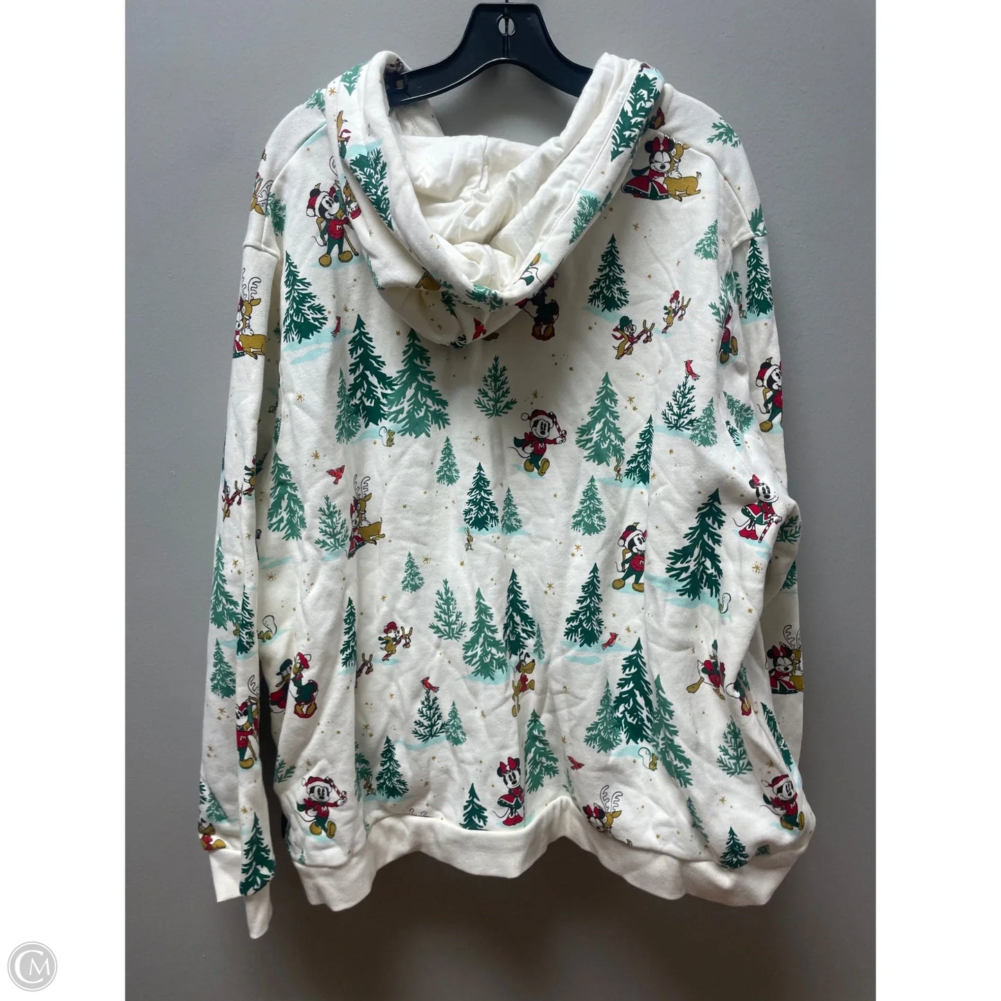 Sweatshirt Hoodie By Disney Store In Cream & Green, Size: 3x