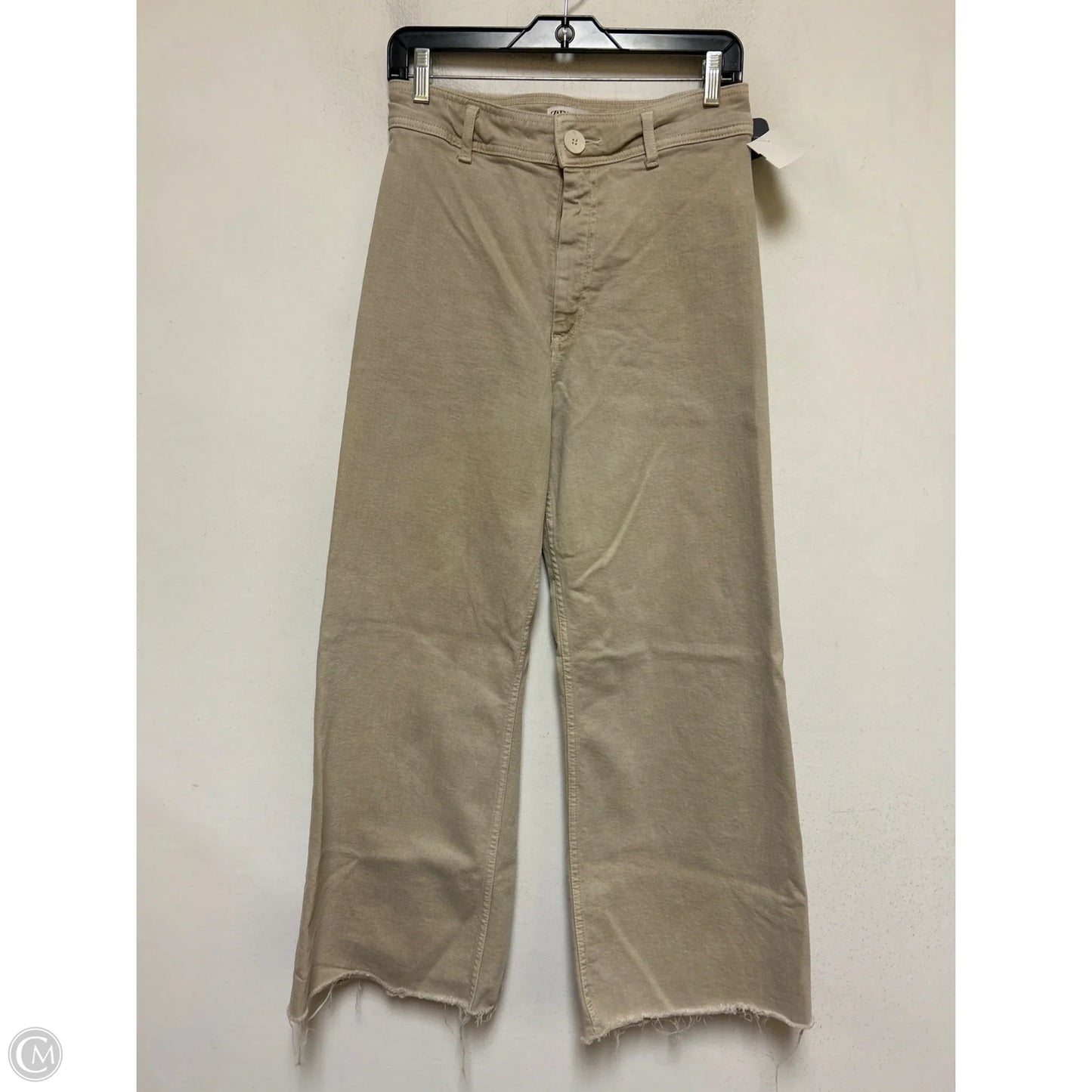 Jeans Wide Leg By Zara In Tan Denim, Size: 8