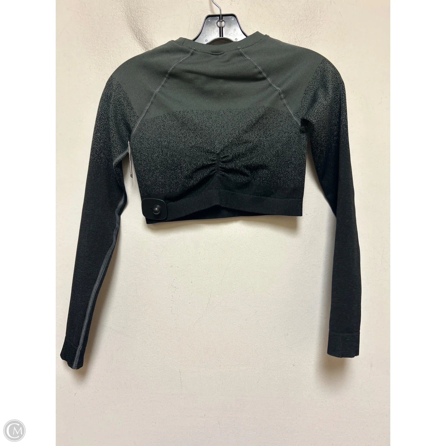 Athletic Top Long Sleeve Crewneck By Gym Shark In Black & Grey, Size: S