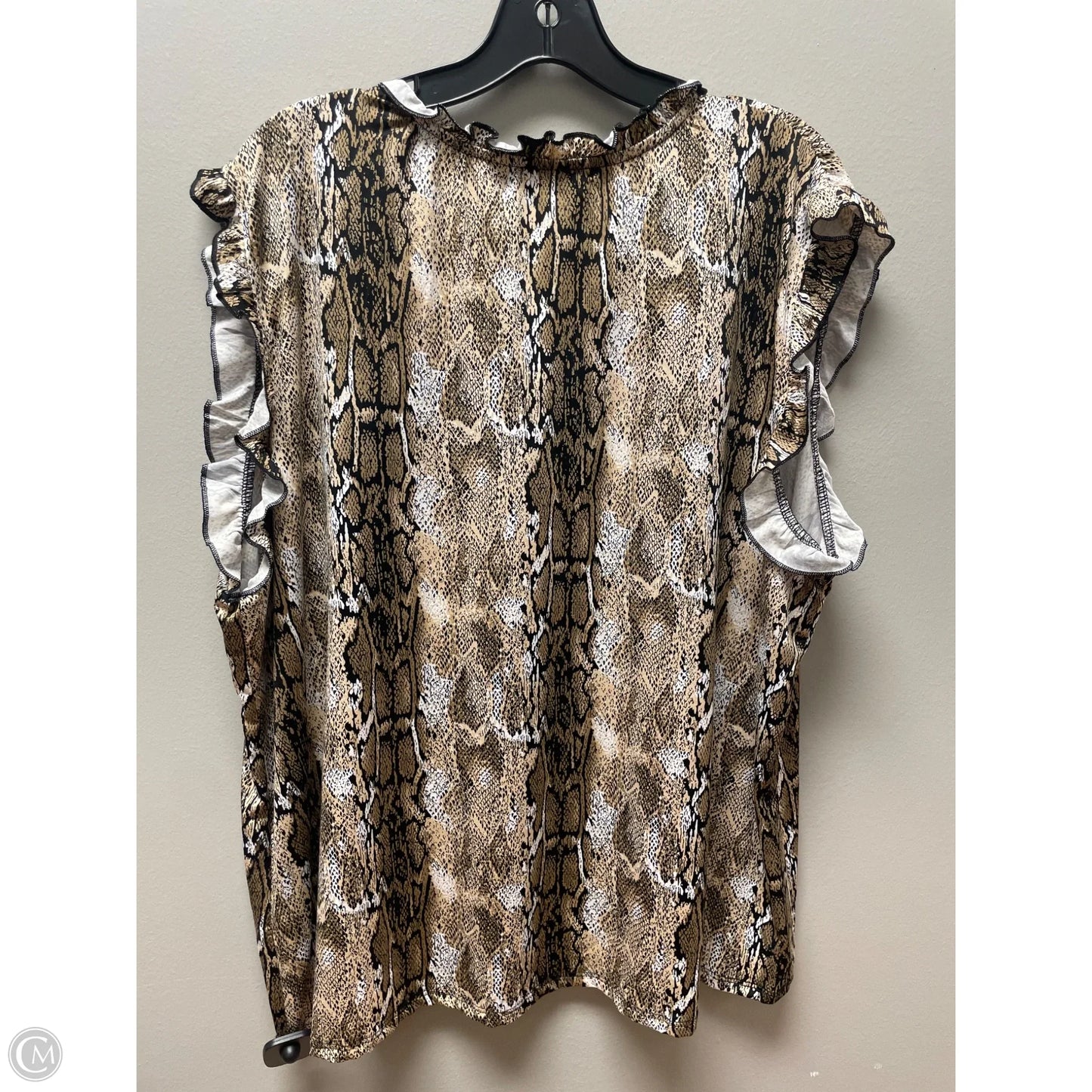 Top Short Sleeve By Notations In Snakeskin Print, Size: 3x
