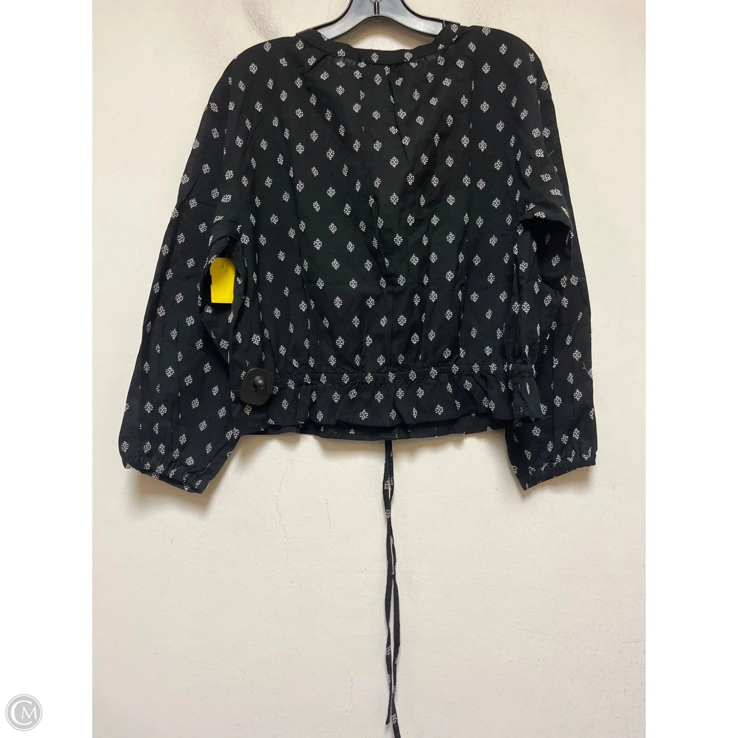 Top Long Sleeve By Loft In Black & White, Size: M