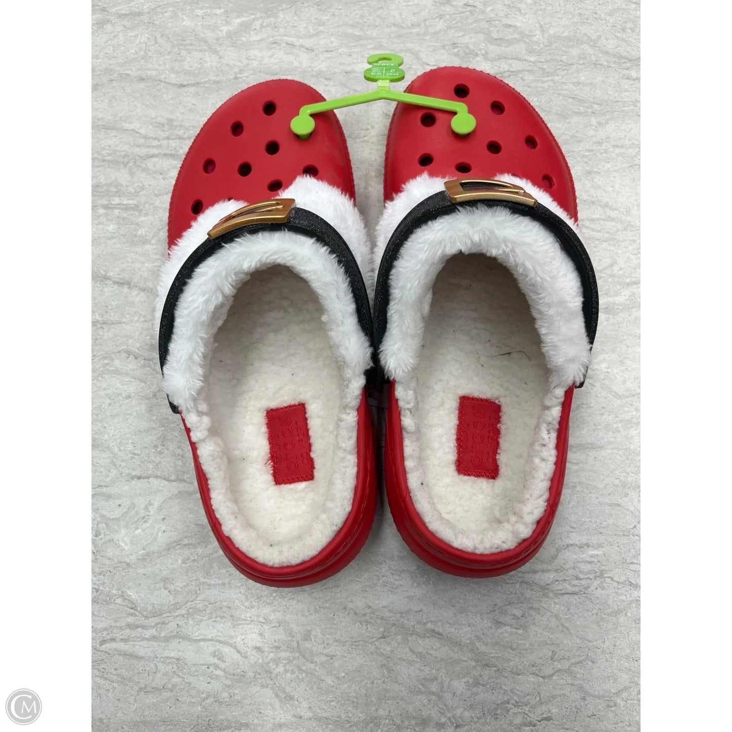 Shoes Flats By Crocs In Red & White, Size: 11