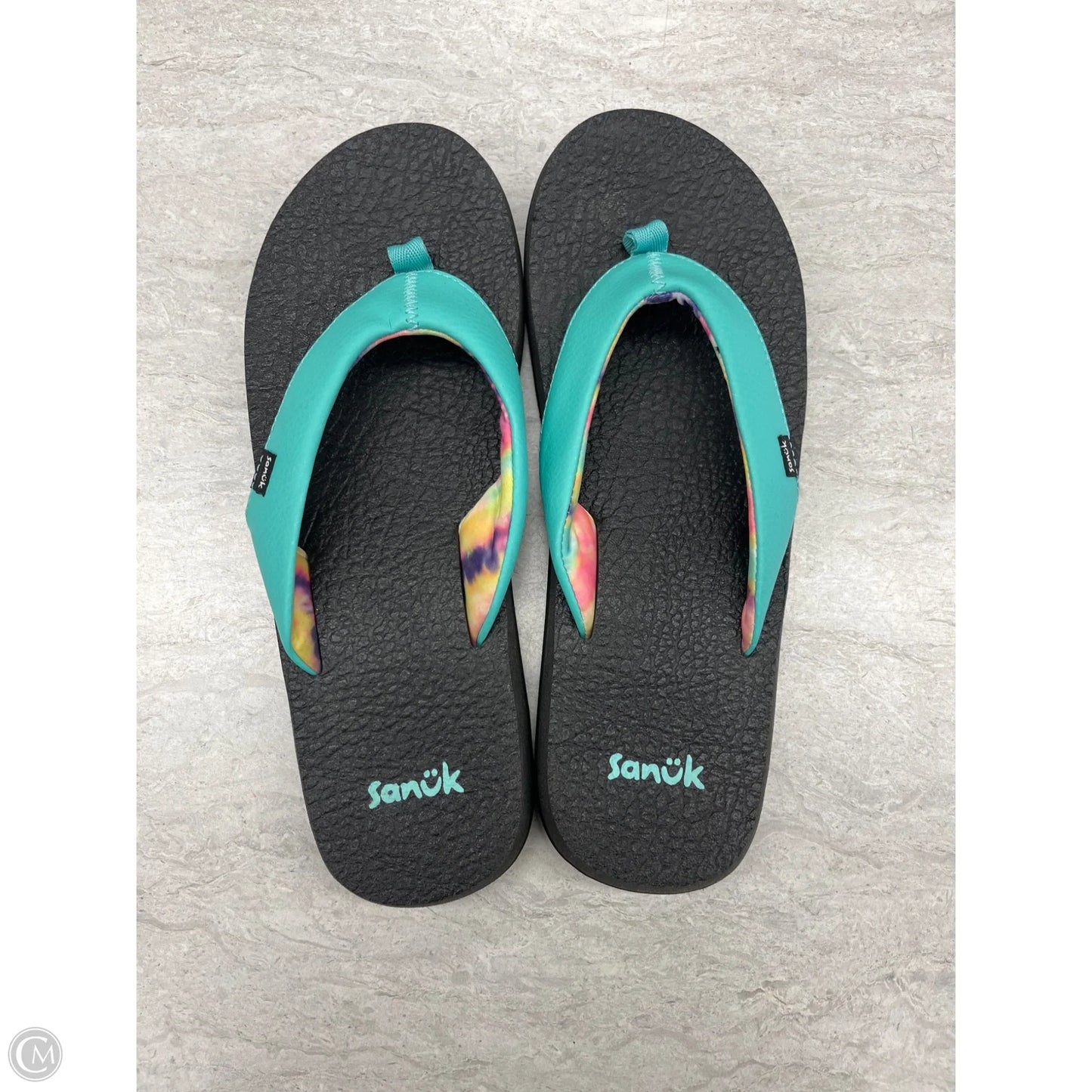 Sandals Flip Flops By Sanuk In Aqua, Size: 8