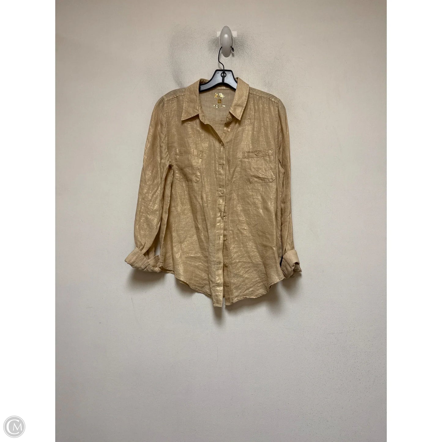 Top Long Sleeve Designer By Lilly Pulitzer In Tan, Size: M