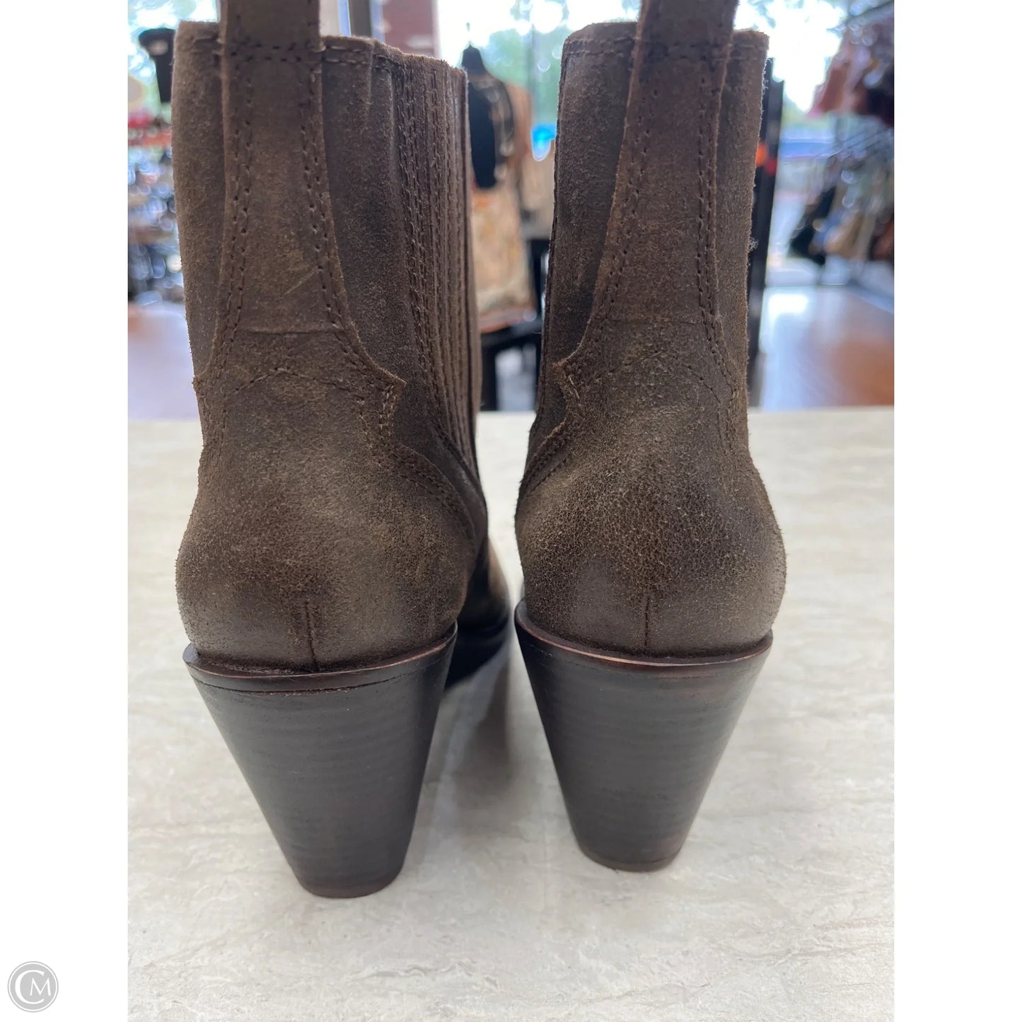 Boots Ankle Heels By Lucky Brand In Brown, Size: 7.5