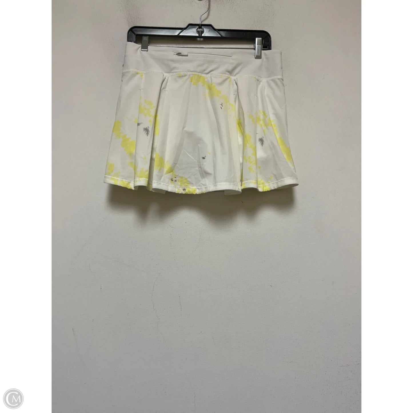 Athletic Skort By Lululemon In White & Yellow, Size: 6