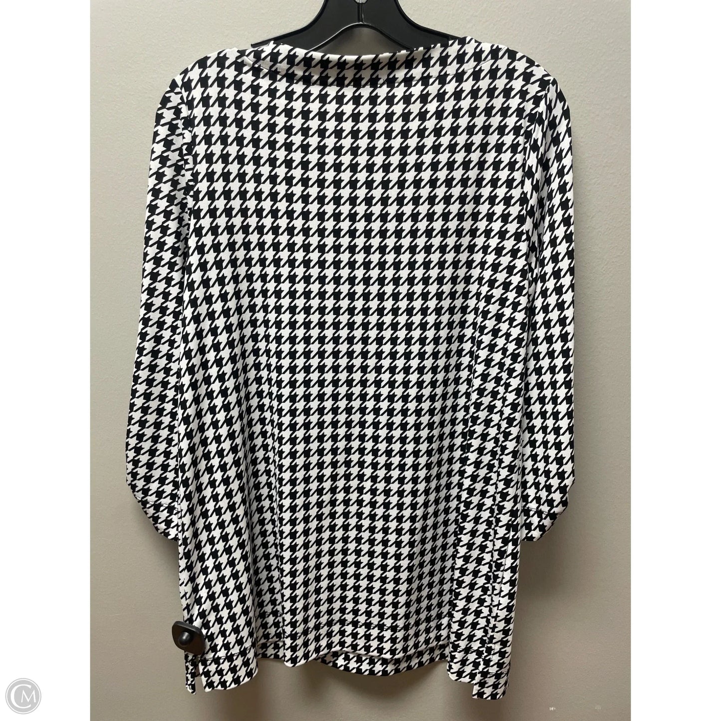 Top Long Sleeve By Anne Klein In Black & White, Size: M