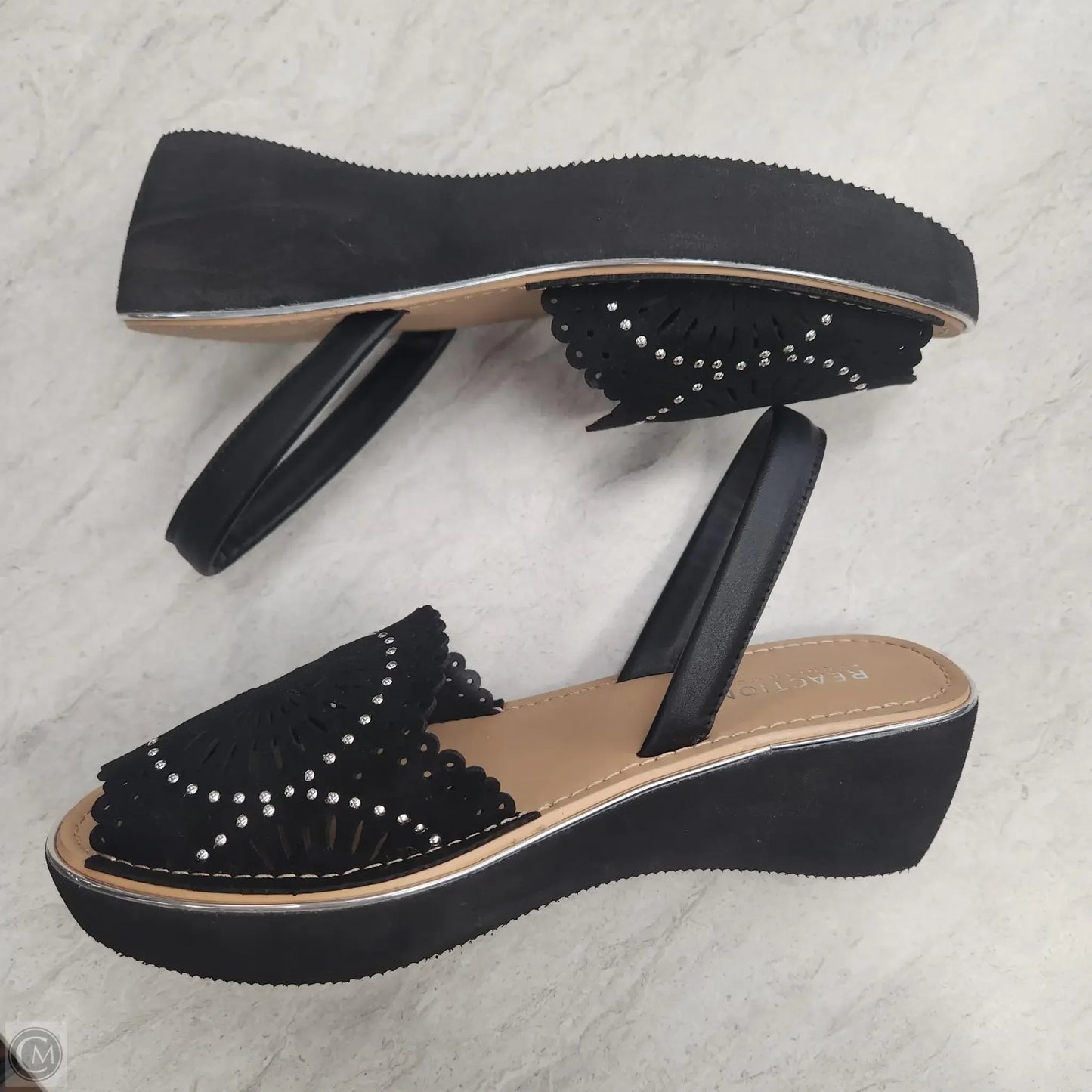 Sandals Heels Wedge By Kenneth Cole Reaction In Black, Size: 7