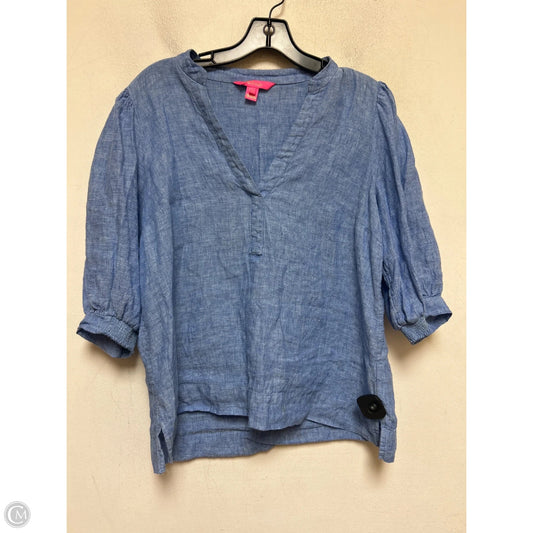 Top Short Sleeve Designer By Lilly Pulitzer In Blue, Size: M