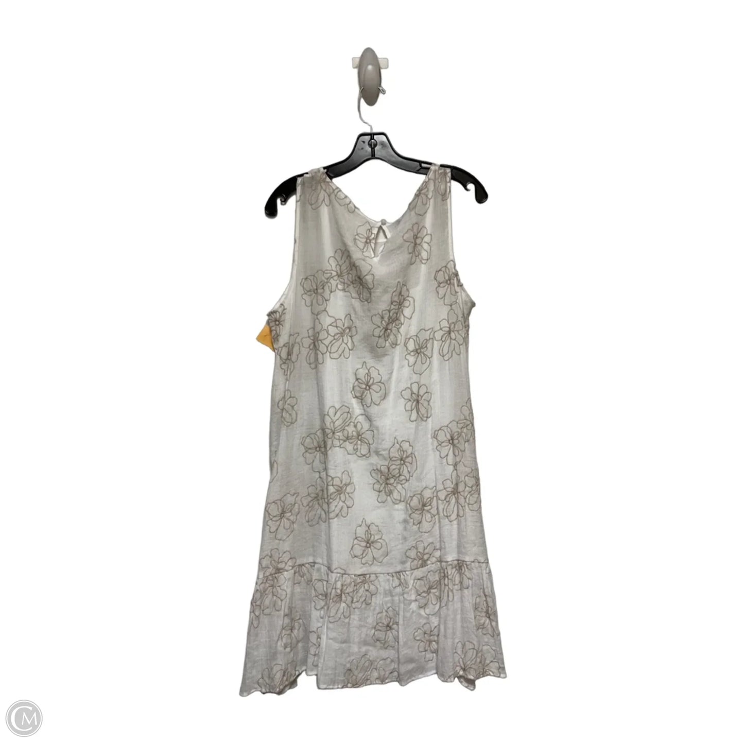 Dress Casual Short By Agb In Tan & White, Size: Xl