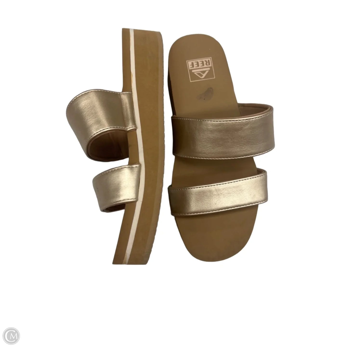 Sandals Flats By Reef In Gold, Size: 7