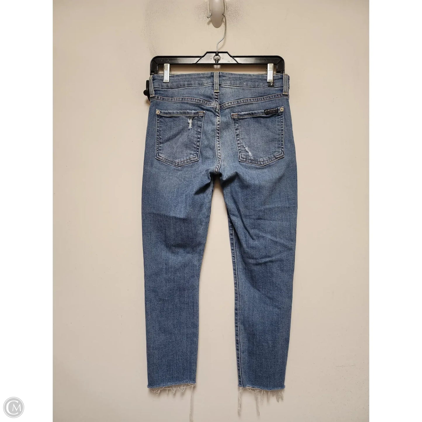 Jeans Skinny By 7 For All Mankind In Blue Denim, Size: 4