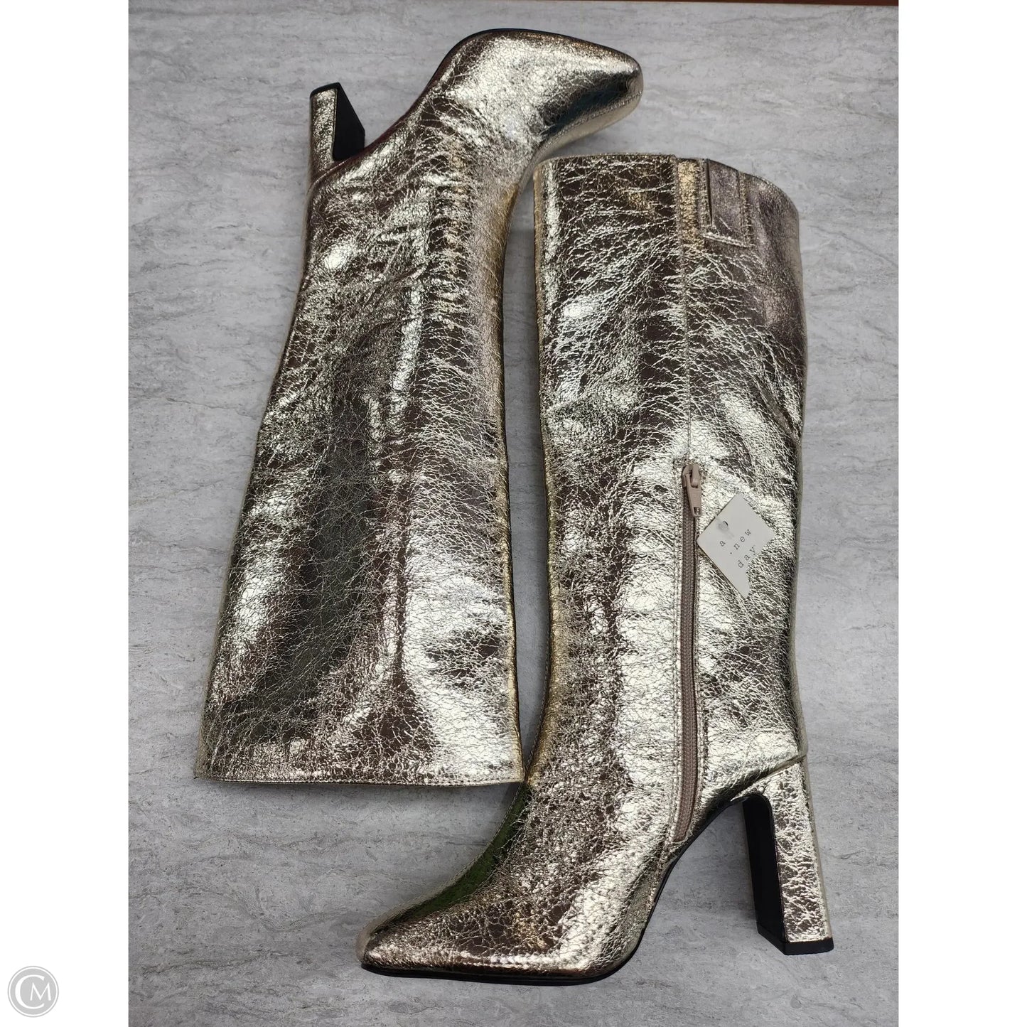 Boots Knee Heels By A New Day In Gold, Size: 6.5
