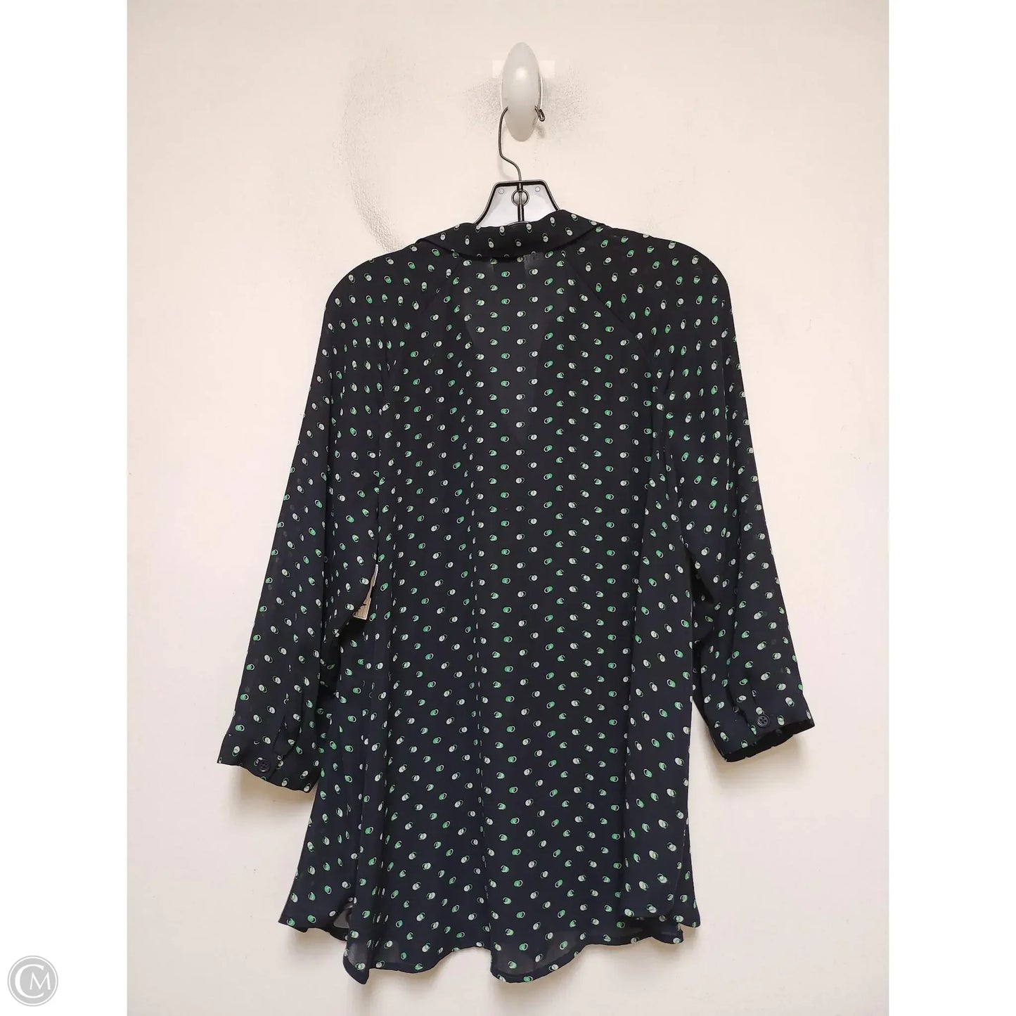 Top Long Sleeve By Cabi In Blue & Green, Size: S