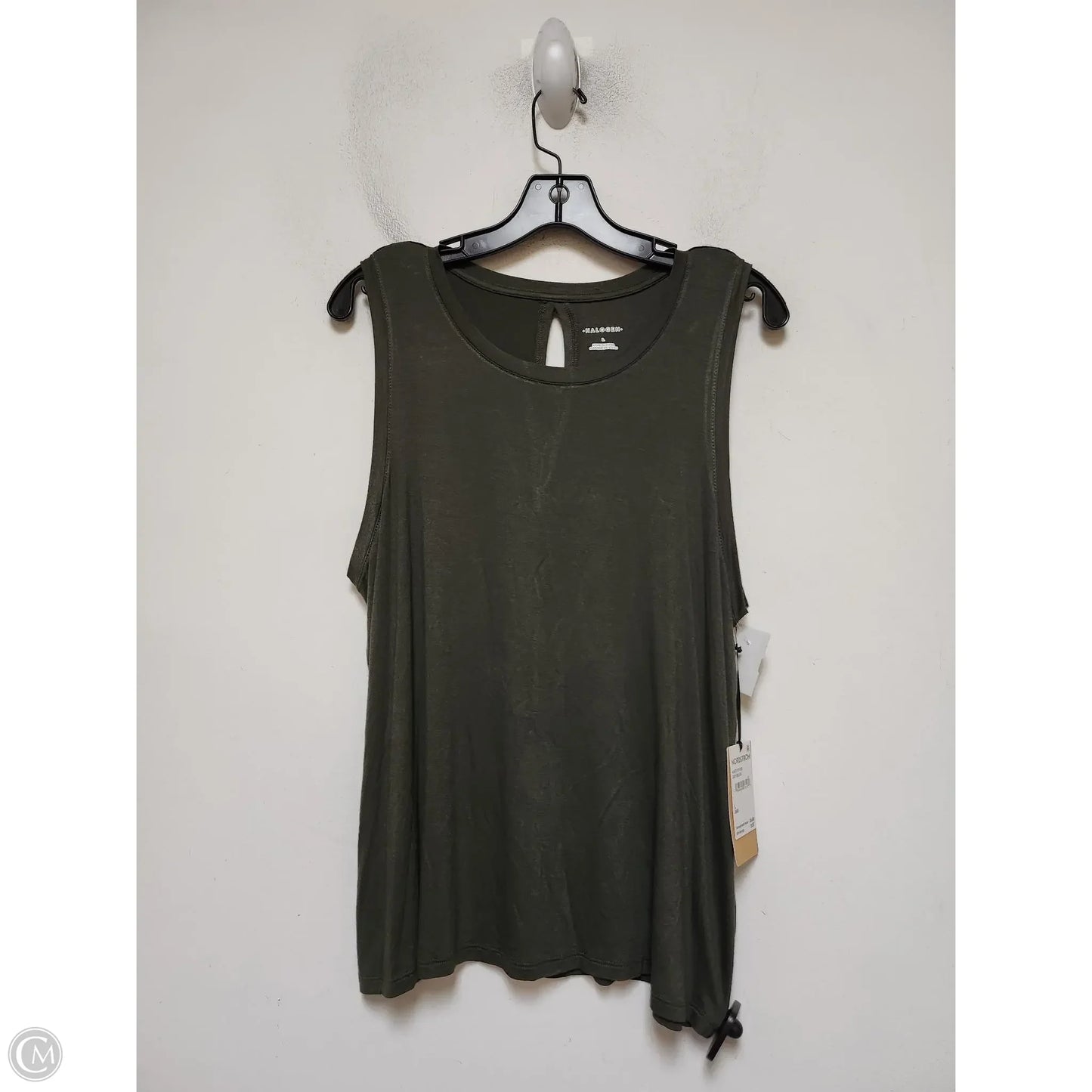 Top Sleeveless Basic By Halogen In Green, Size: L