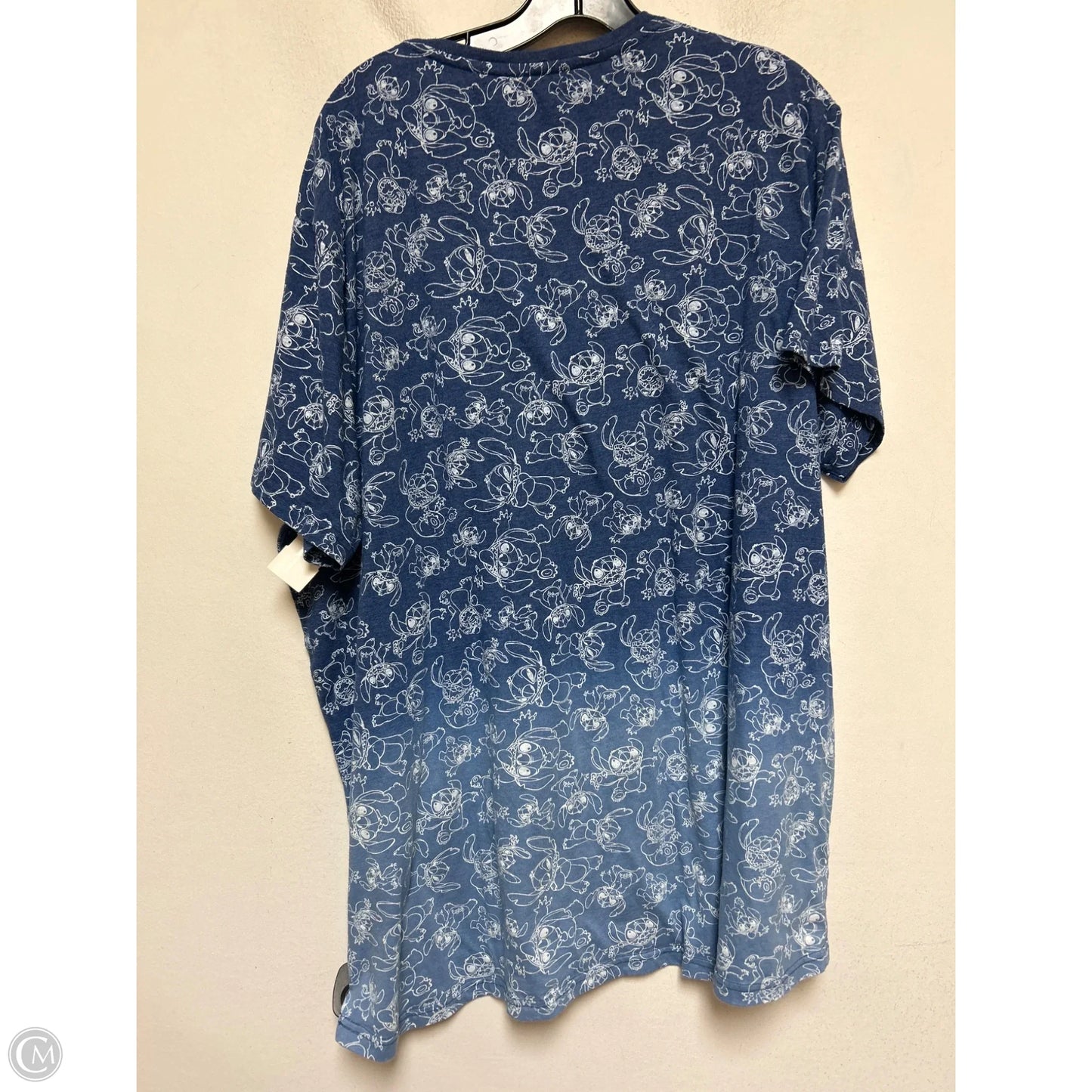 Top Short Sleeve Basic By Disney Store In Blue & White, Size: Xxl