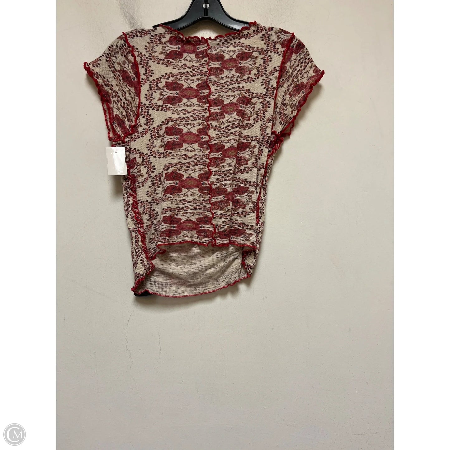 Top Short Sleeve By Free People In Floral Print, Size: M