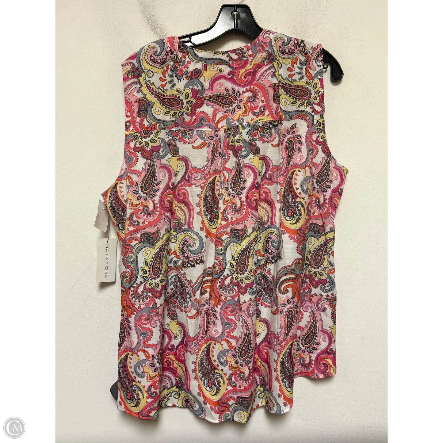 Top Sleeveless By Notations In Paisley Print, Size: Xl