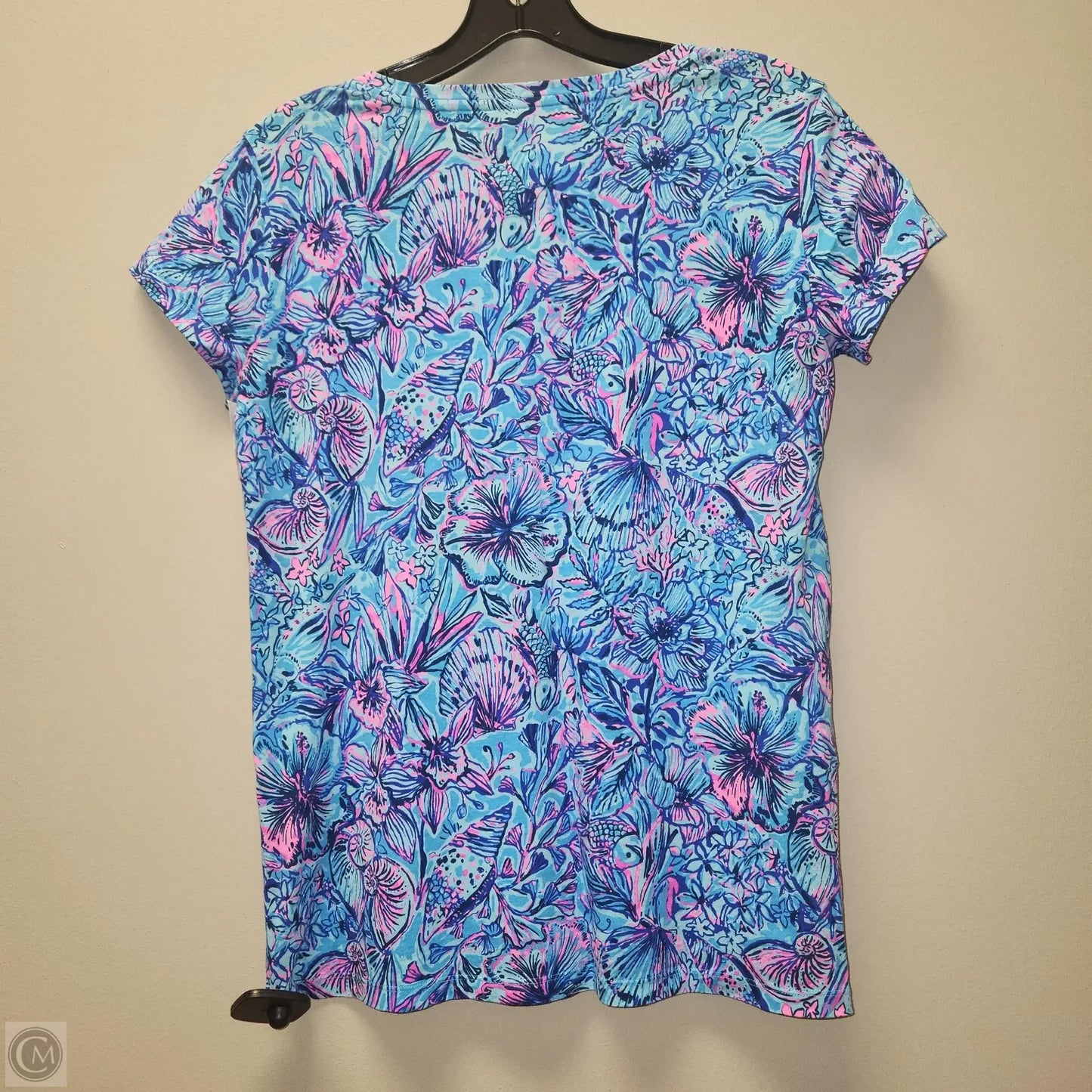 Top Short Sleeve Designer By Lilly Pulitzer In Blue, Size: Xs