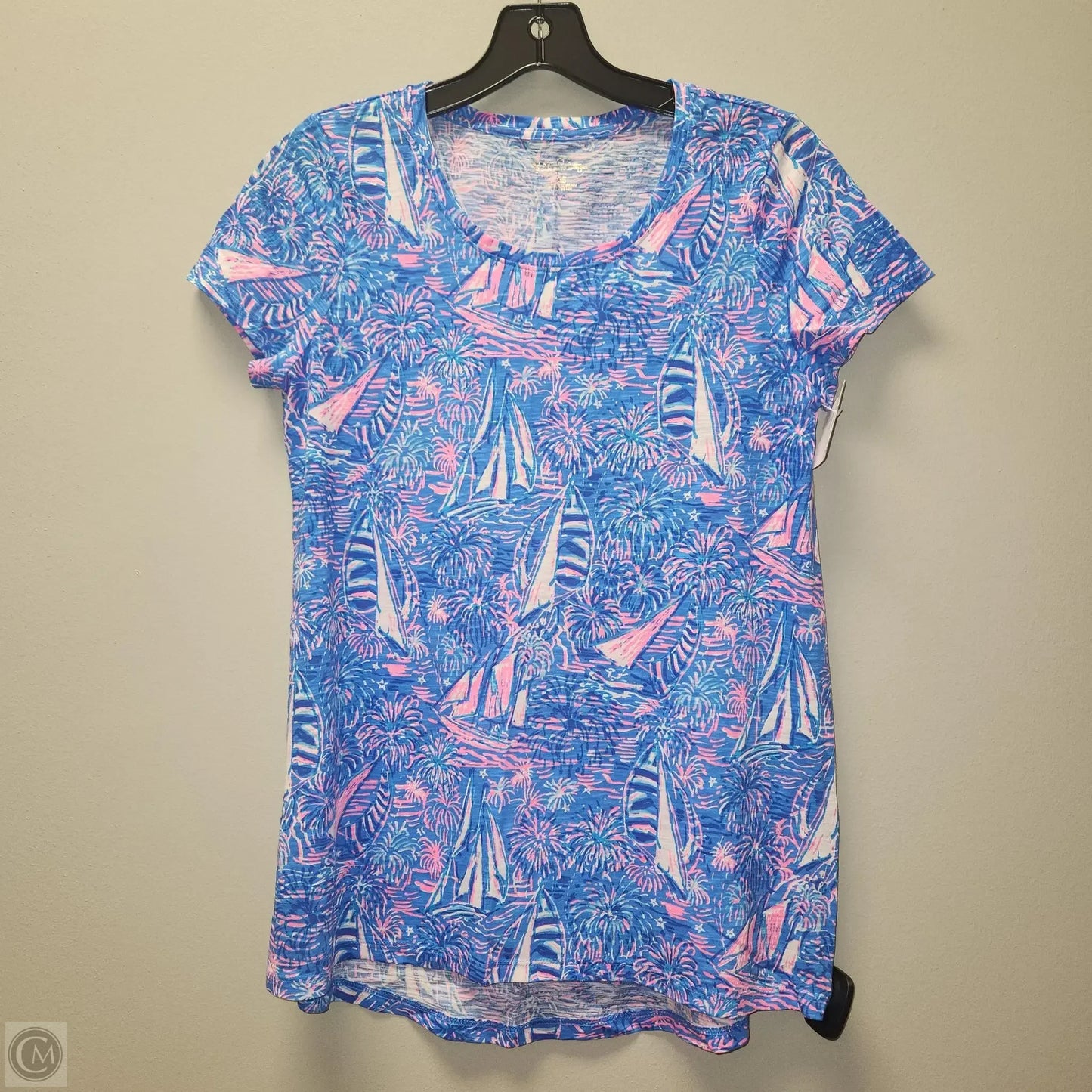 Top Short Sleeve Designer By Lilly Pulitzer In Blue, Size: Xs