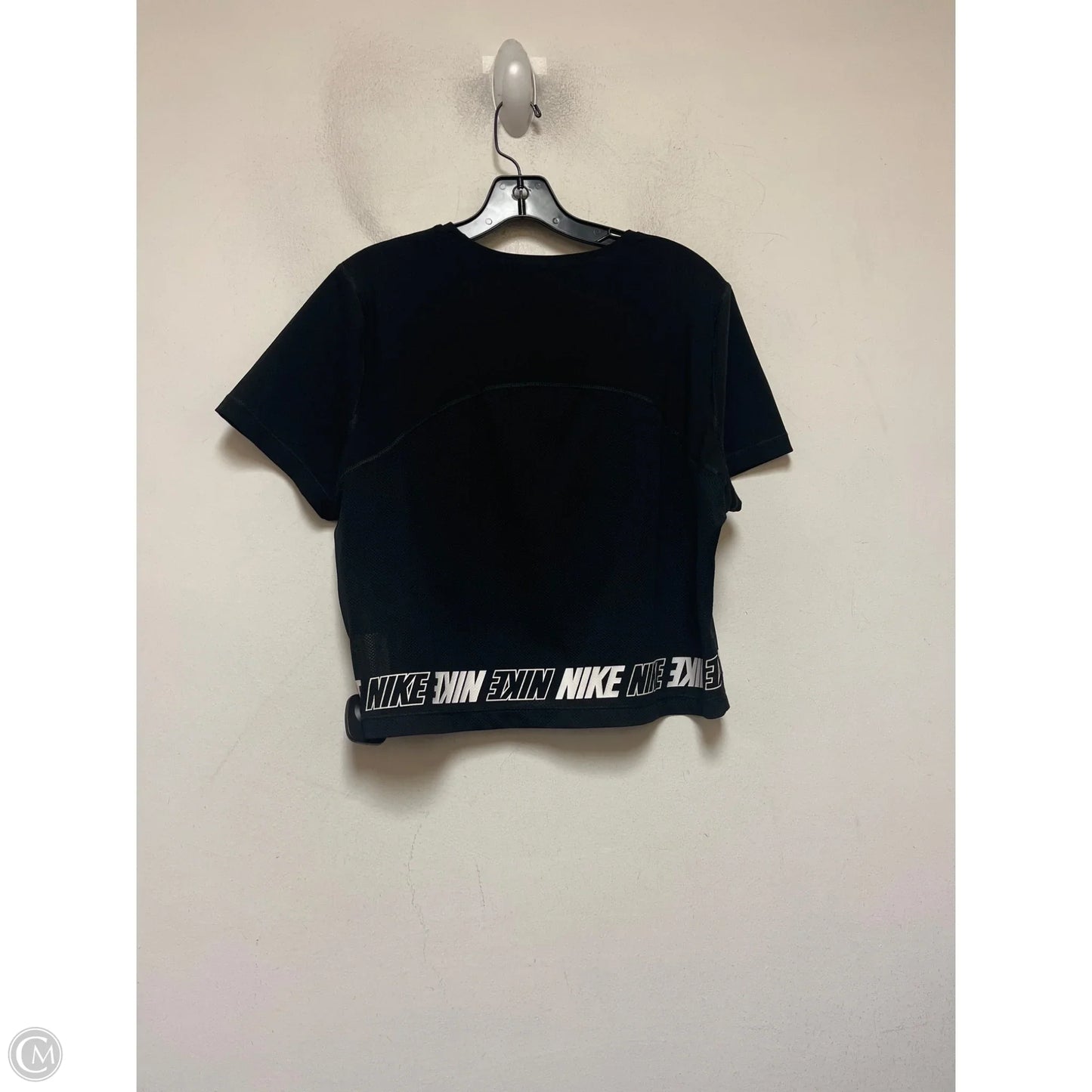 Athletic Top Short Sleeve By Nike Apparel In Black & White, Size: Xl