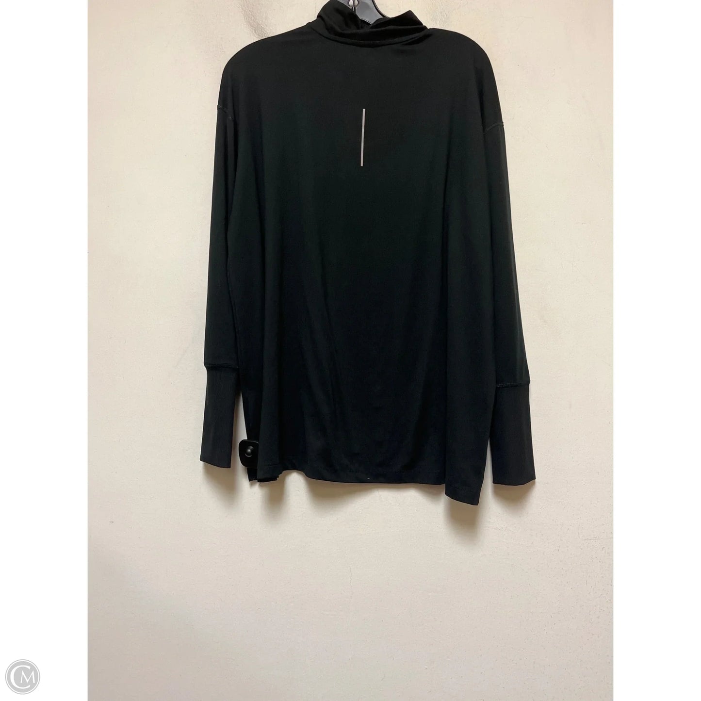 Athletic Top Long Sleeve Collar By Nike Apparel In Black, Size: 1x