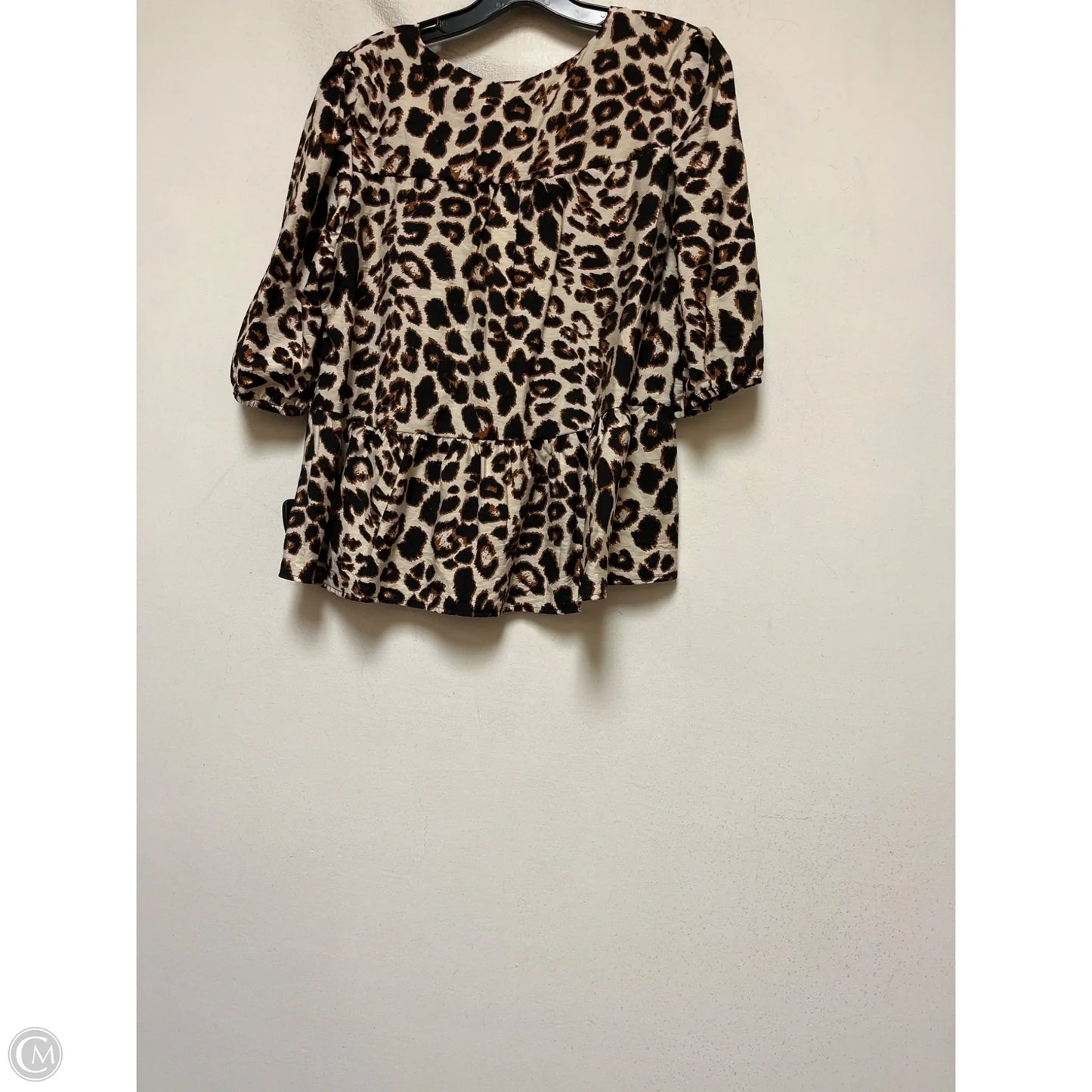 Top Short Sleeve By Monteau In Animal Print, Size: Xl
