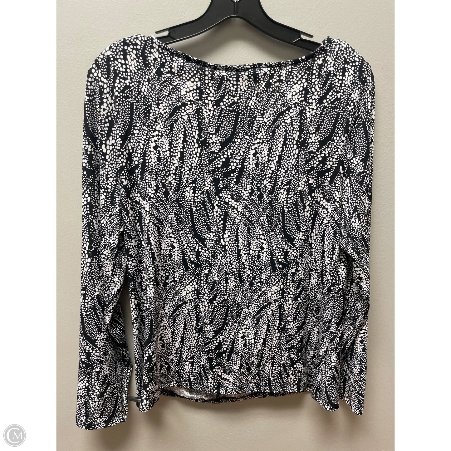 Top Long Sleeve By Tahari In Black & White, Size: Xl