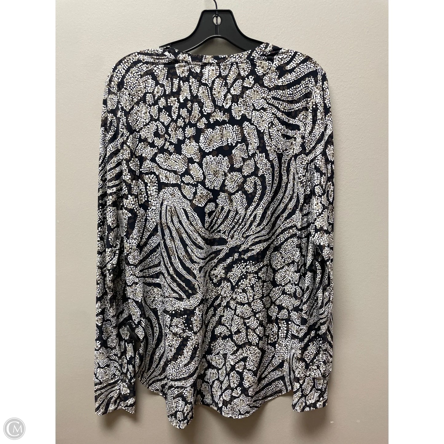 Top Long Sleeve By Tommy Bahama In Black & Tan, Size: L