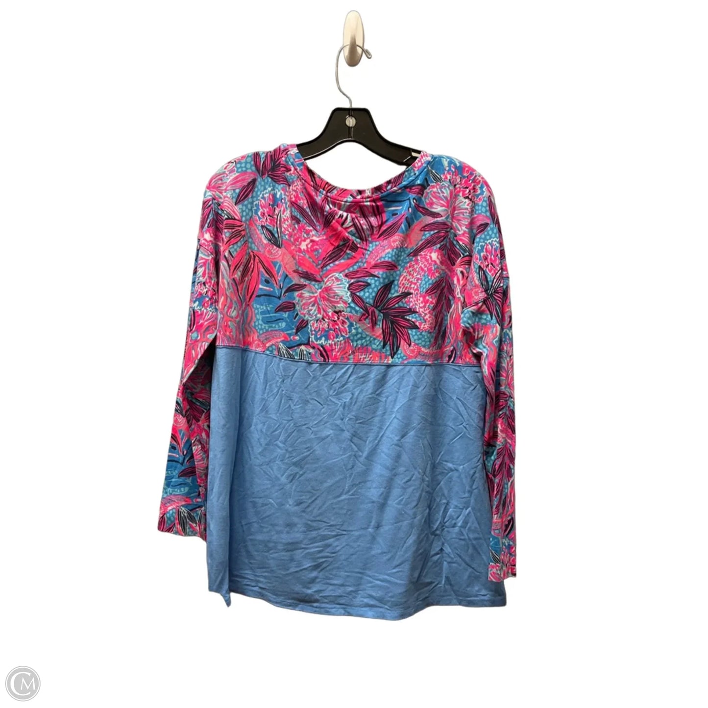 Top Long Sleeve Designer By Lilly Pulitzer In Blue & Pink, Size: S