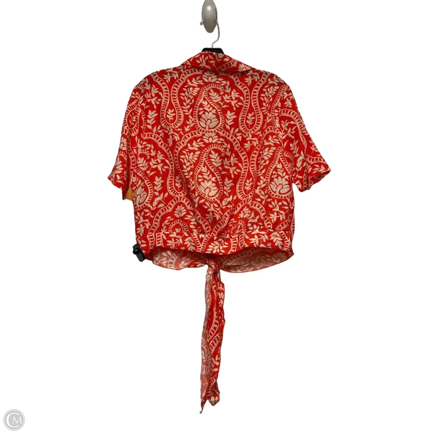 Top Short Sleeve By Clothes Mentor In Cream & Orange, Size: Xl