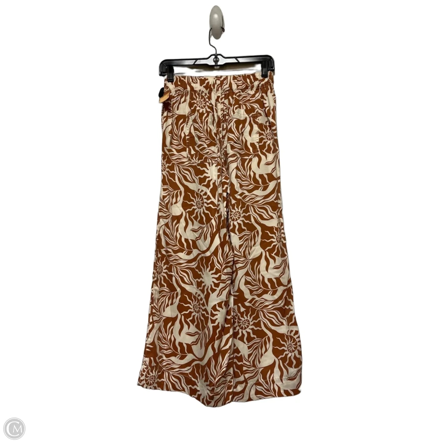 Pants Wide Leg By Nicole Miller In Brown & Cream, Size: 0