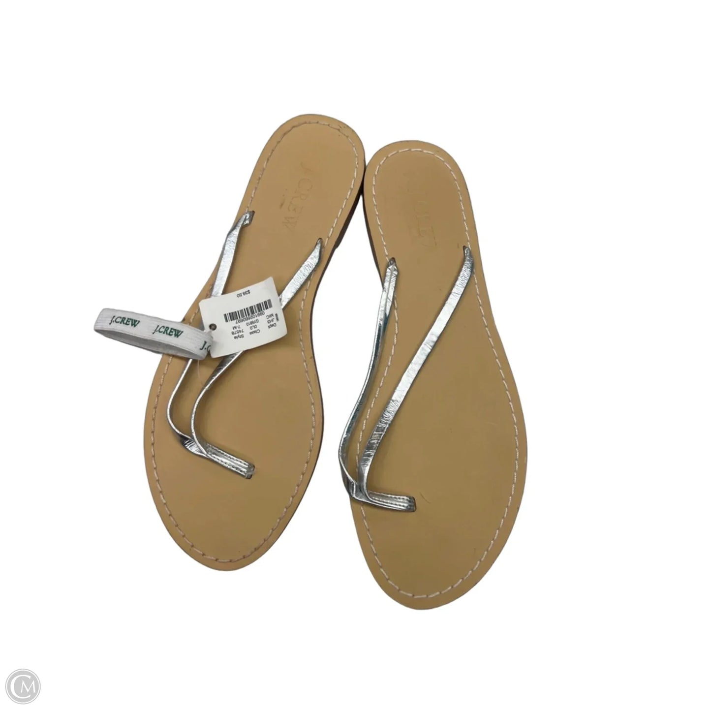 Sandals Flip Flops By J. Crew In Silver, Size: 7