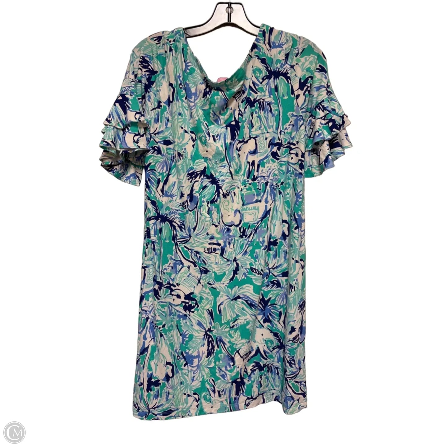 Dress Designer By Lilly Pulitzer In Blue & Green, Size: M