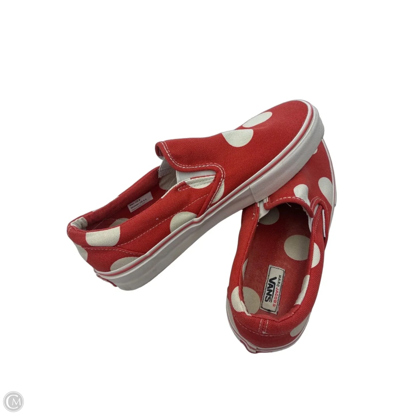 Shoes Sneakers By Vans In Red & White, Size: 9.5