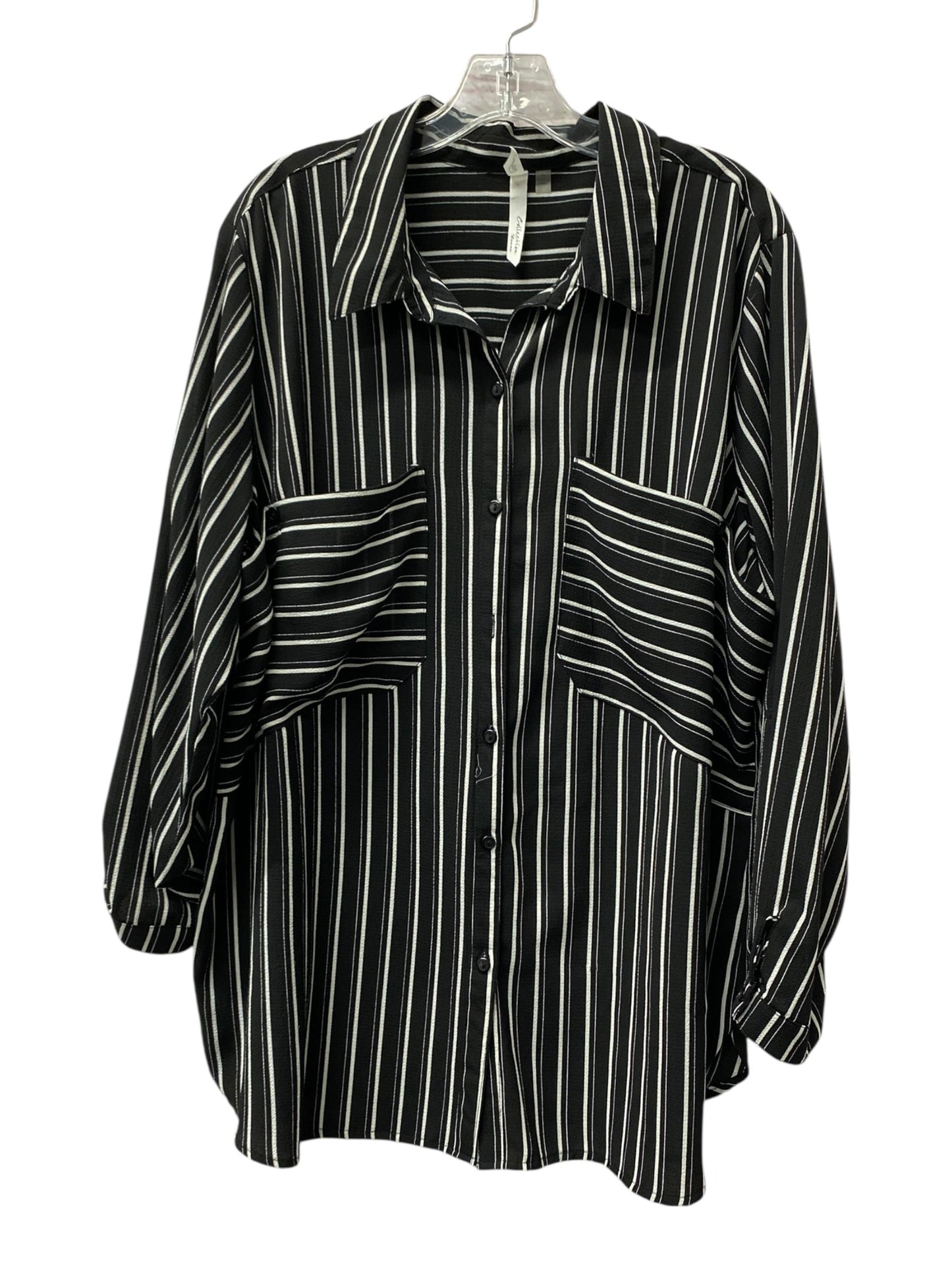 Top Ls By Ny Collection In Black, Size:3X