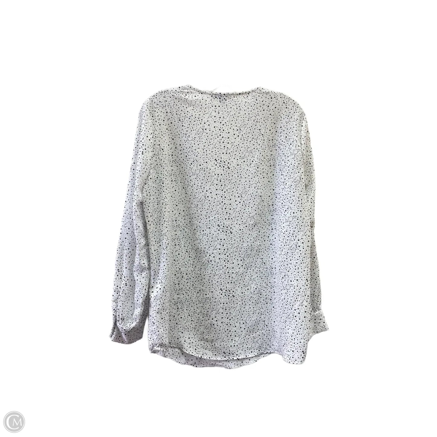 Top Long Sleeve By Adrianna Papell In Black & White, Size: M