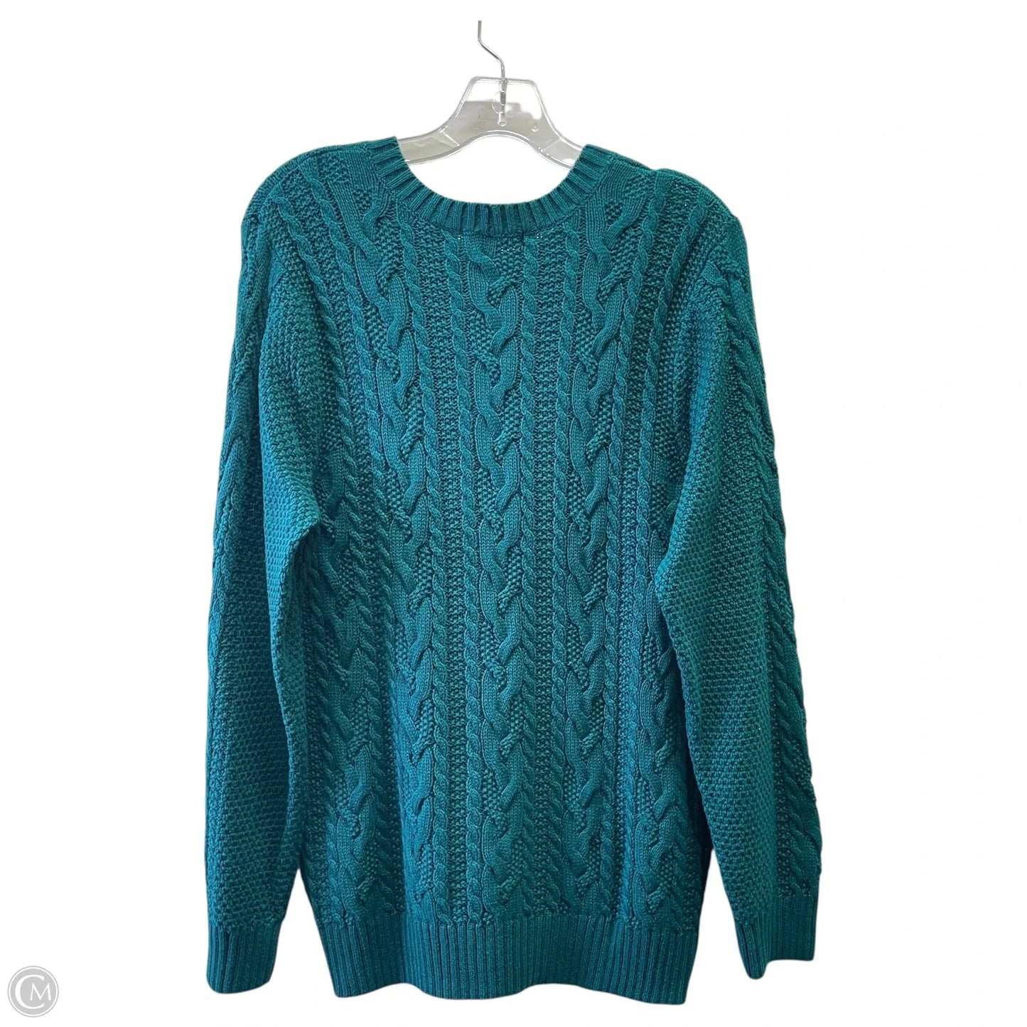 Sweater By Jeanne Pierre In Teal, Size: L