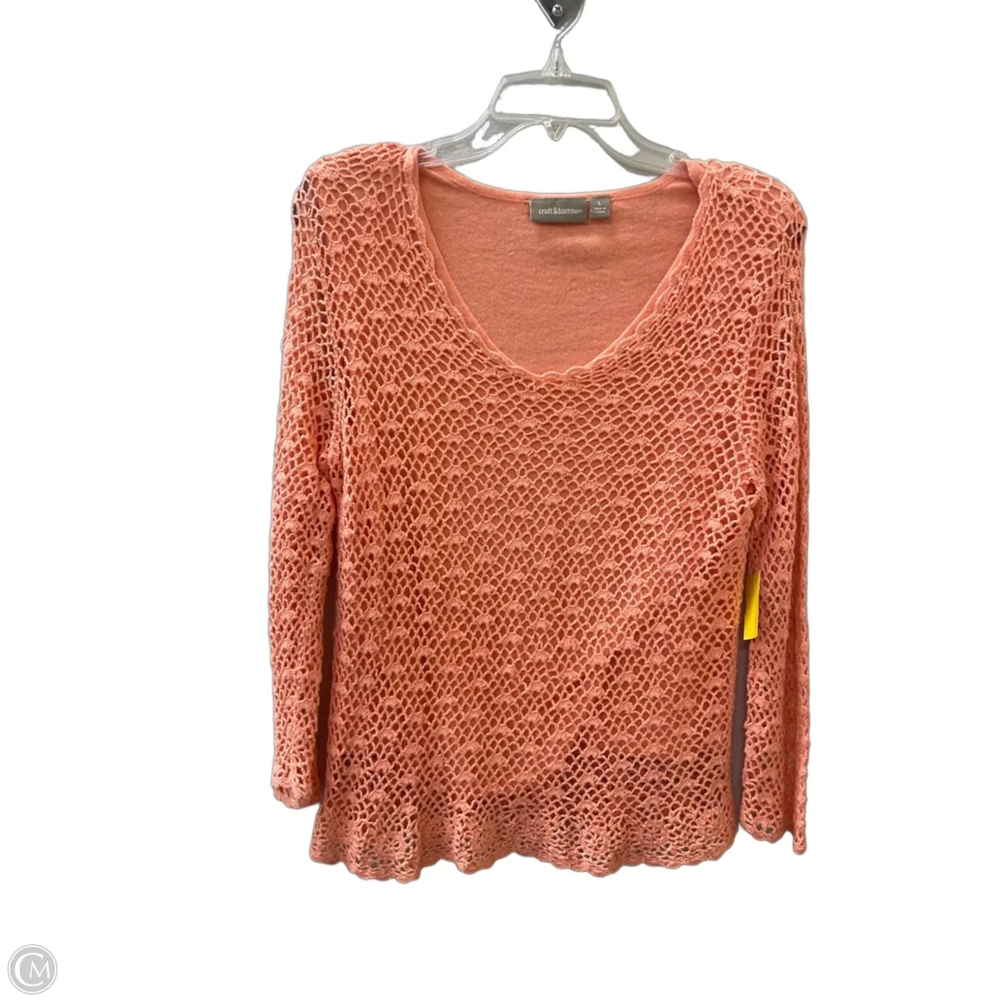 Top Long Sleeve By Croft And Barrow In Orange, Size: L