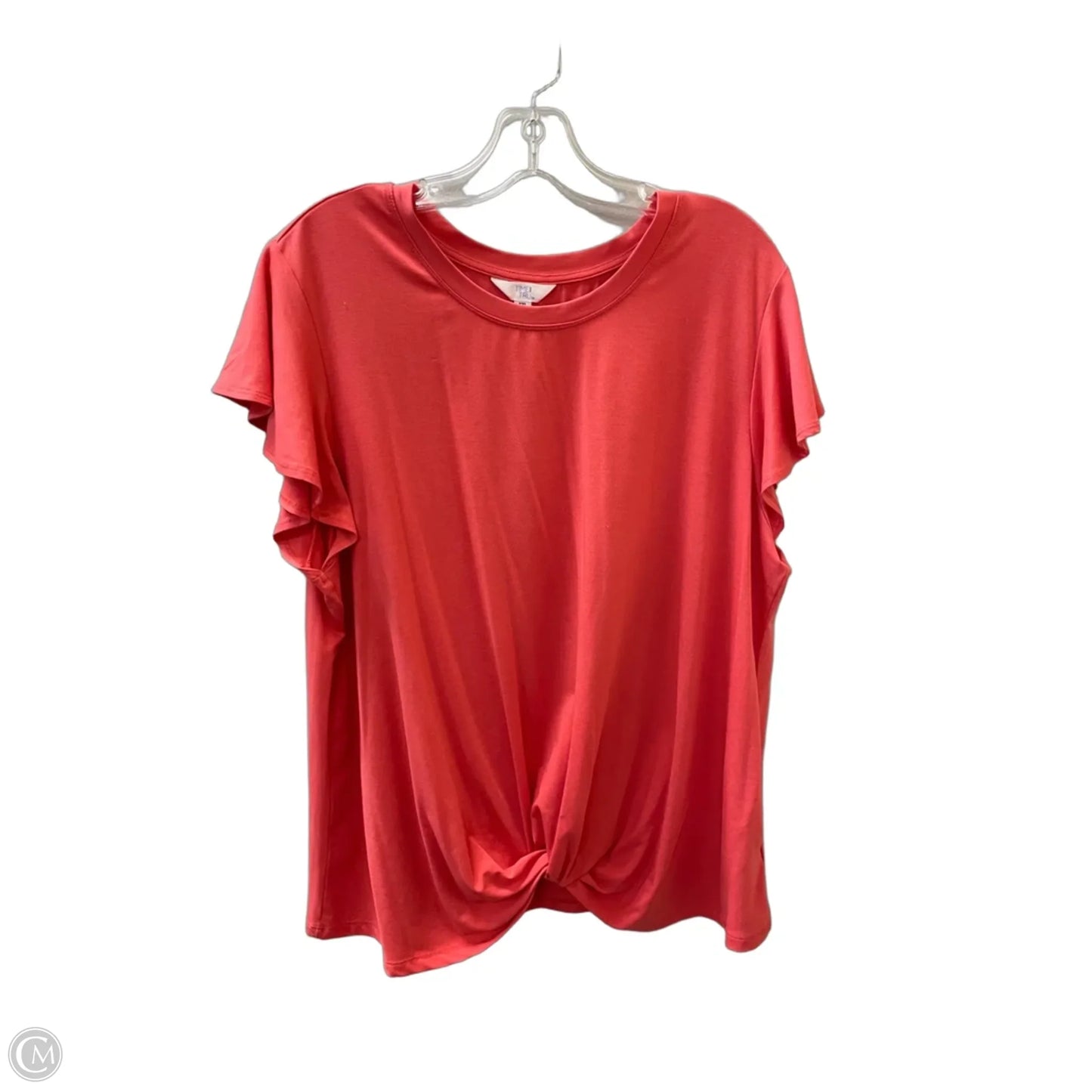 Top Short Sleeve Basic By Time And Tru In Coral, Size: 2x