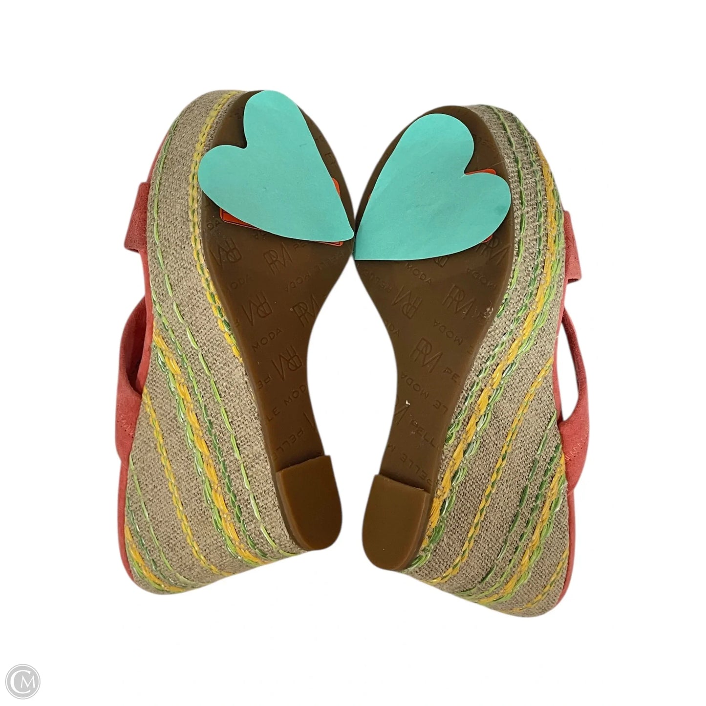Sandals Heels Wedge By PELLE MODA In Pink, Size: 7