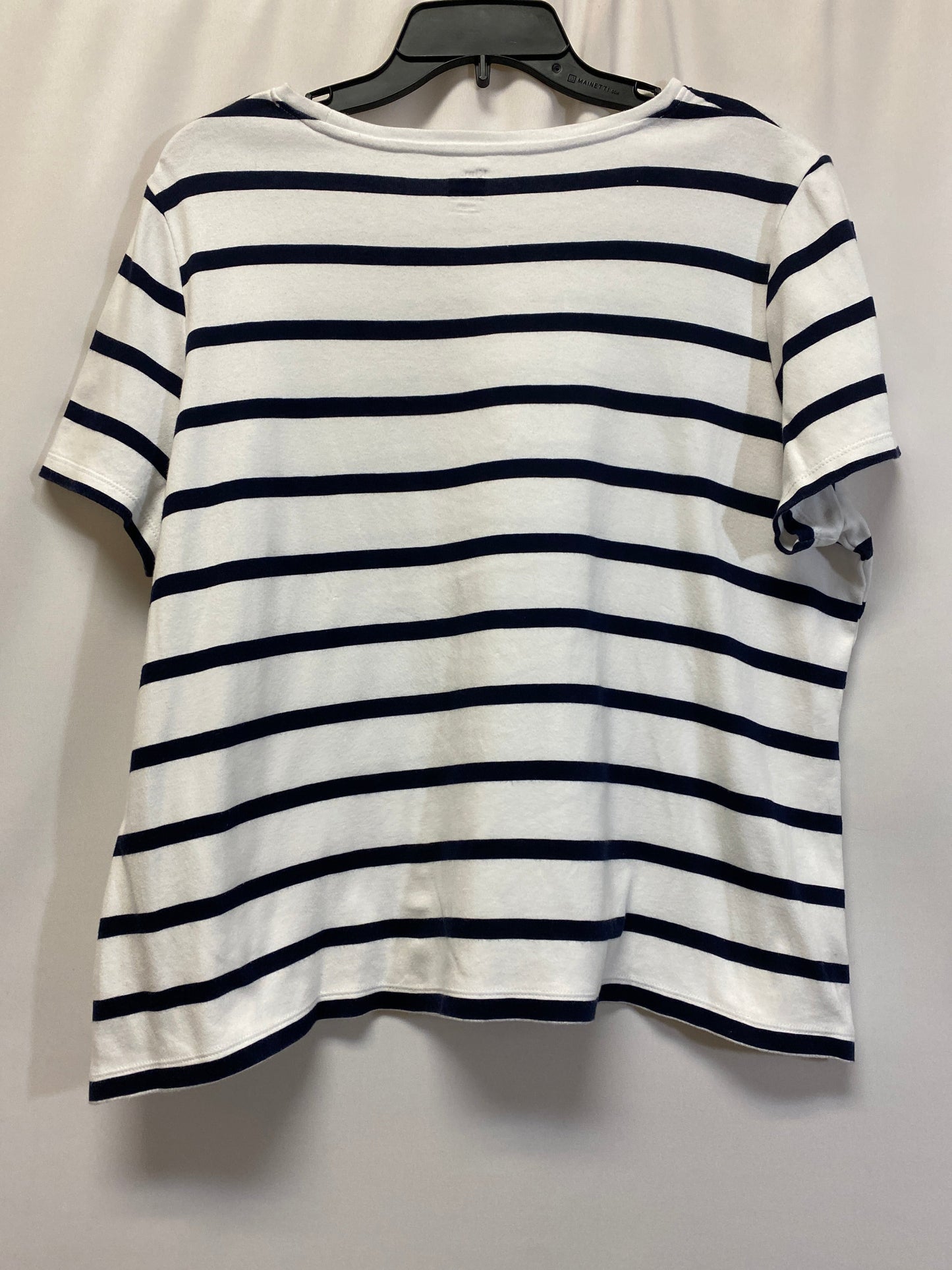 Navy Top Short Sleeve Kim Rogers, Size Petite Xl