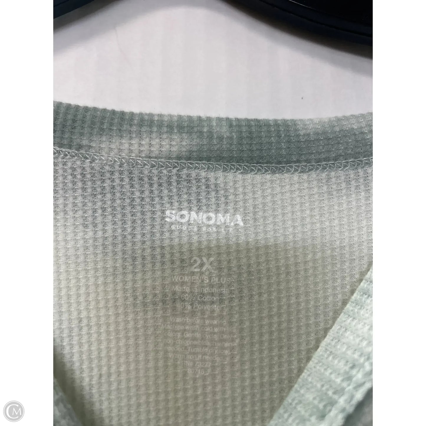 Top Long Sleeve By Sonoma In Green, Size: 2x