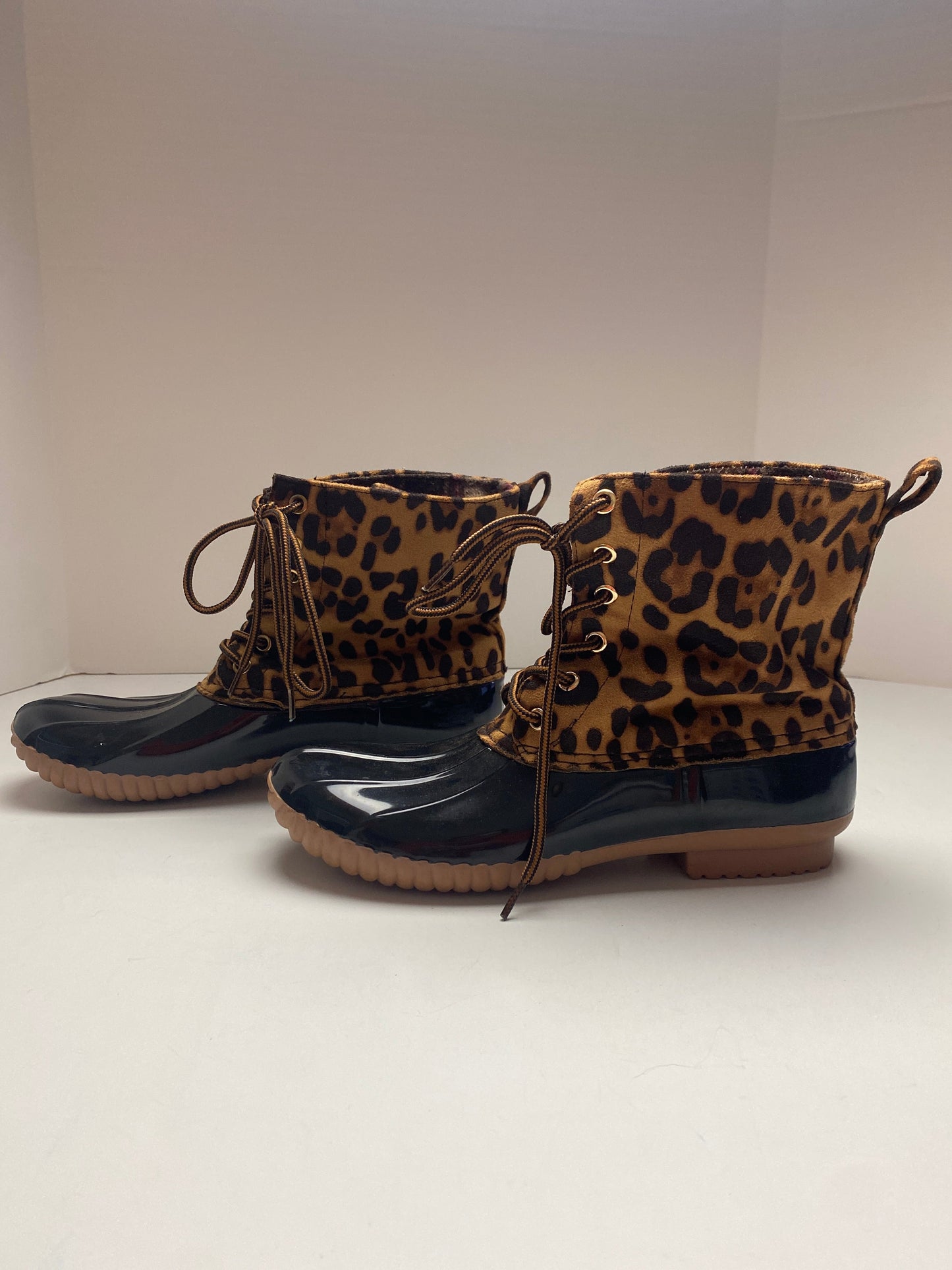 Boots Rain By Yoki In Animal Print, Size: 8