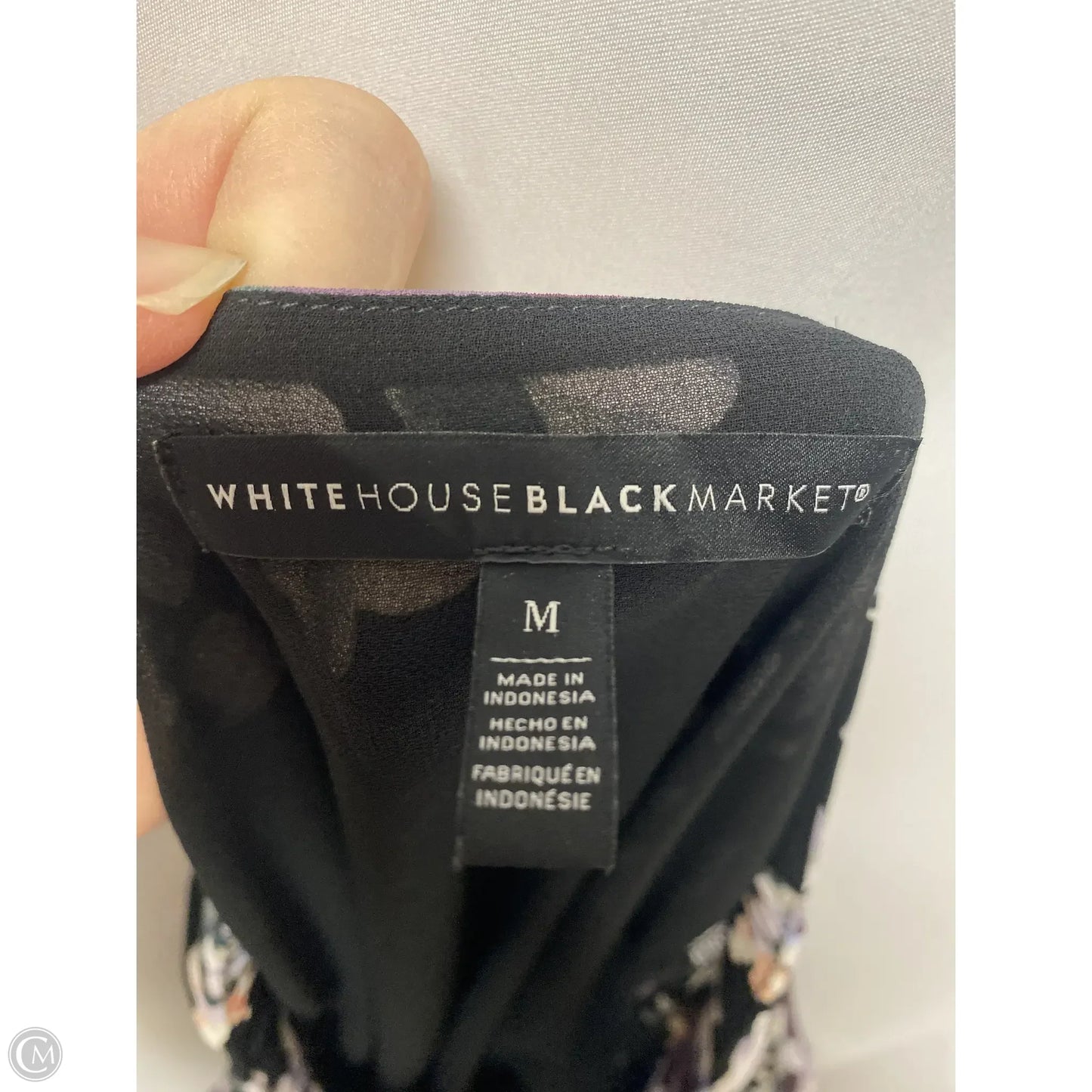 Top Short Sleeve By White House Black Market In Black & Purple, Size: M