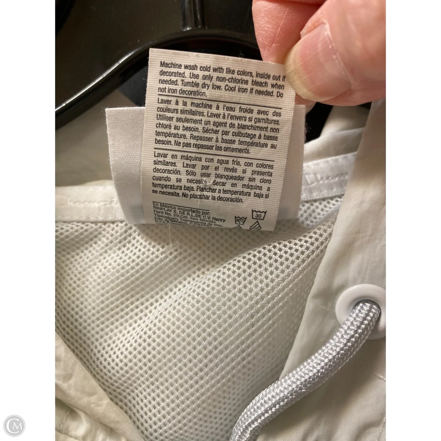 Athletic Jacket By Champion In White, Size: L