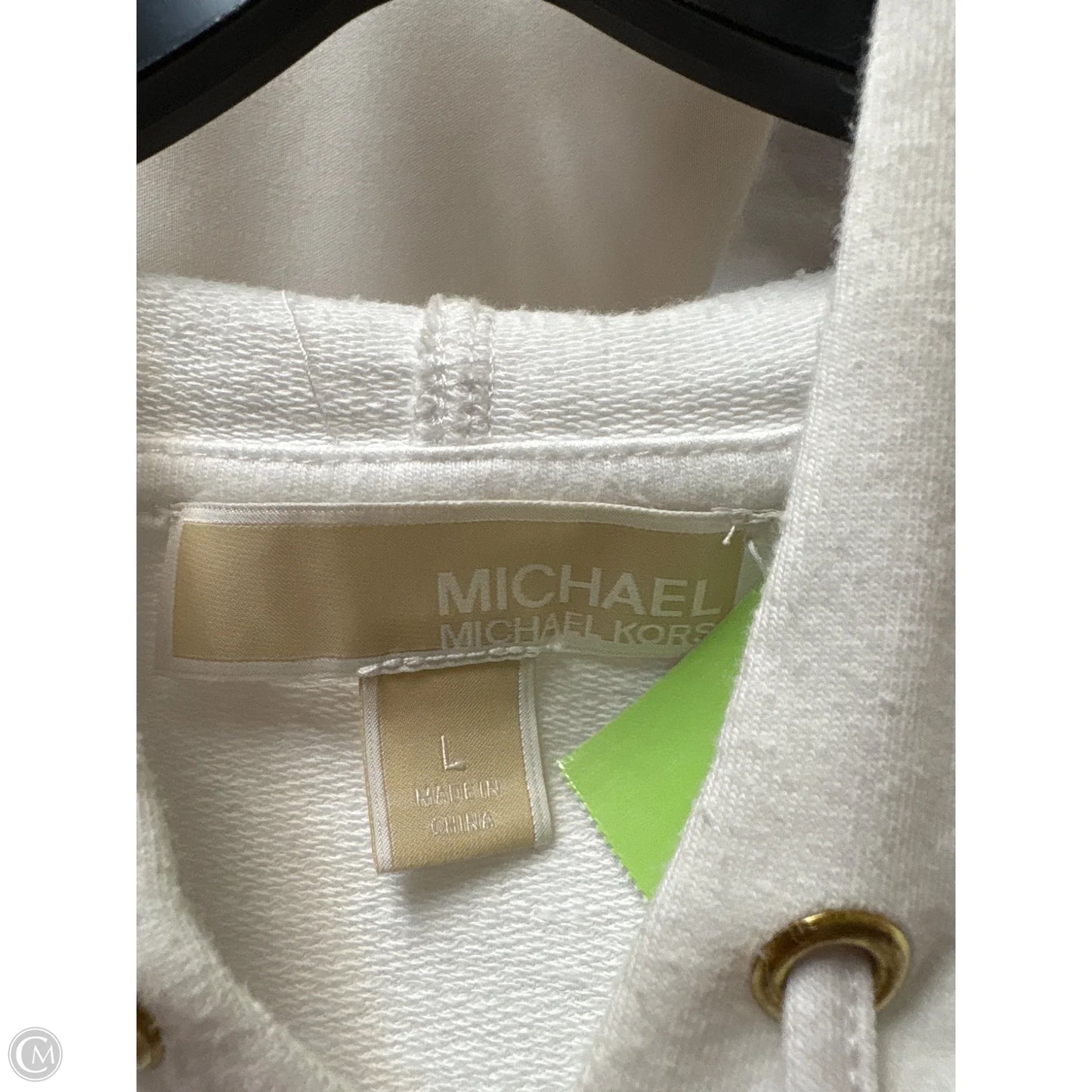 Top Long Sleeve Designer By Michael Kors In White, Size: L