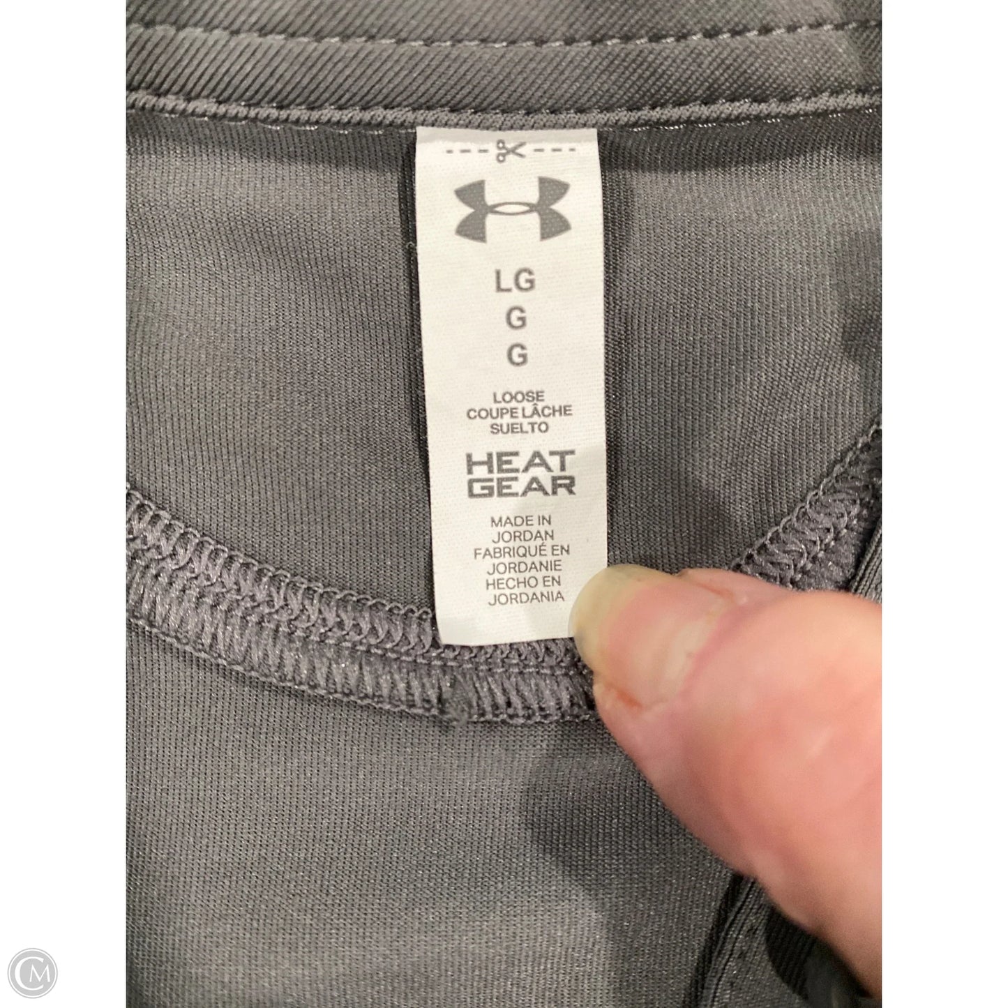 Athletic Top Short Sleeve By Under Armour In Grey, Size: L